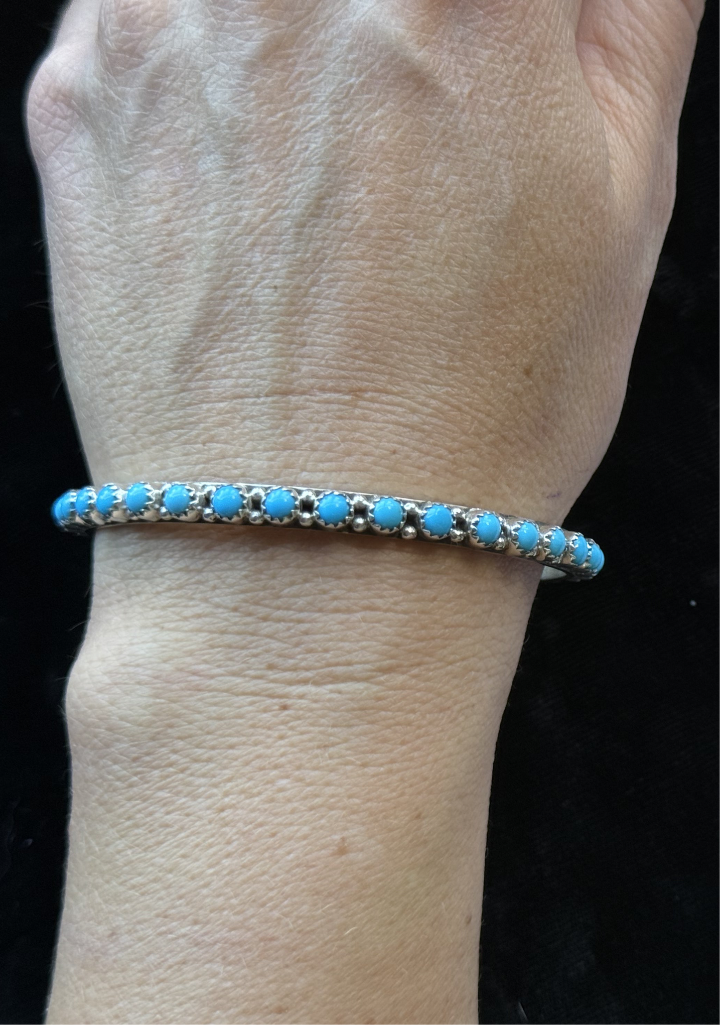 7 3/4" Turquoise Bangle by Gaynell Parker & Shona Yazzie, Navajo