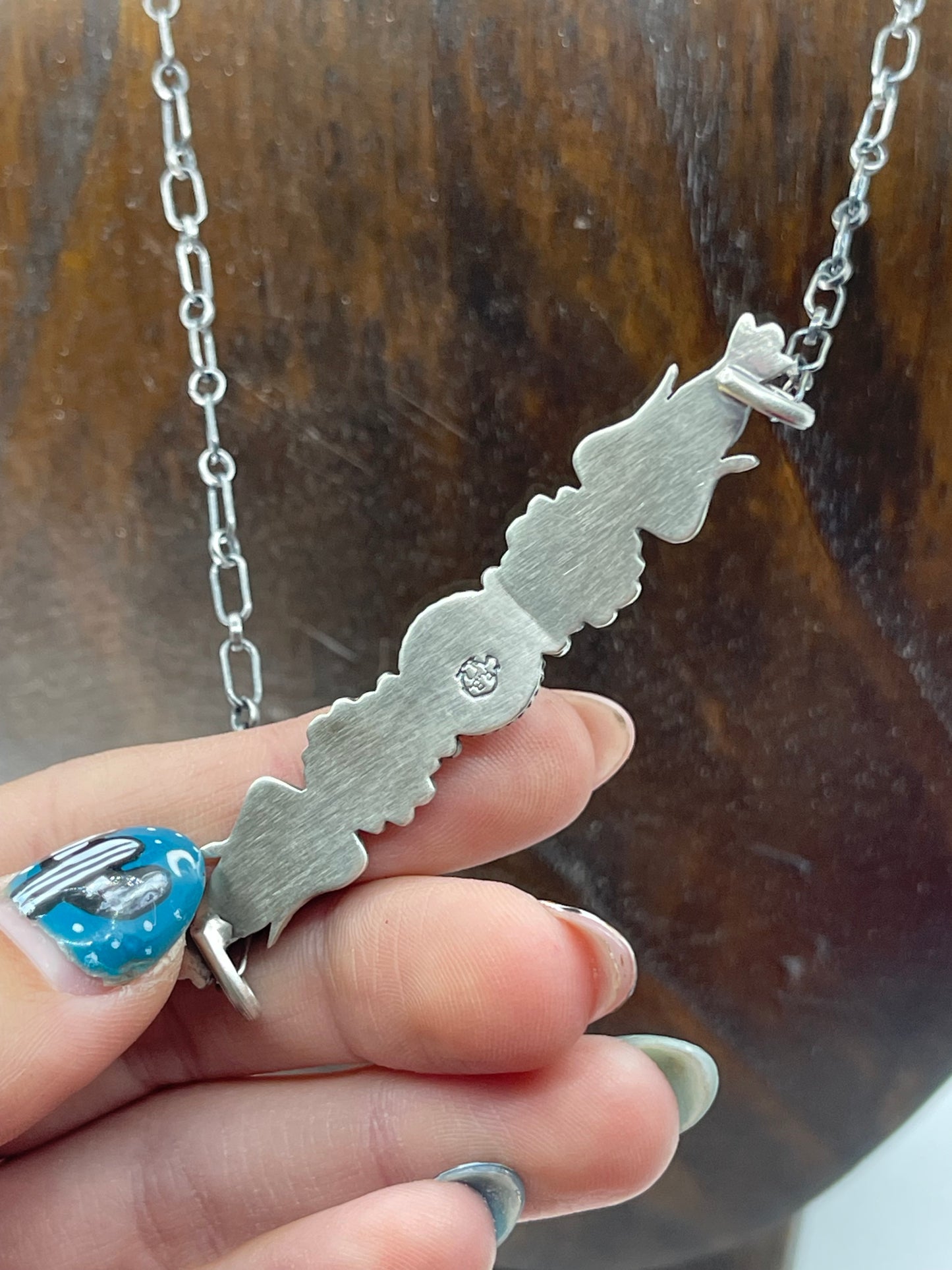 16" Turquoise Concho Bar Necklace by Marita Benally, Navajo