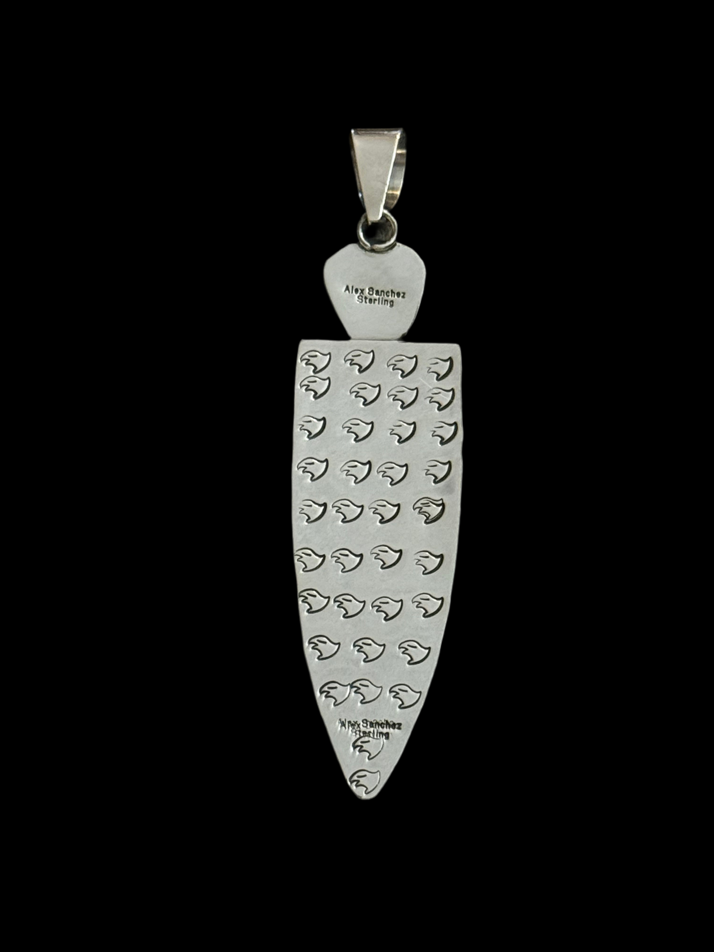 Grandma Petroglyph Pendant with Kingman Web Turquoise by Alex Sanchez, Navajo