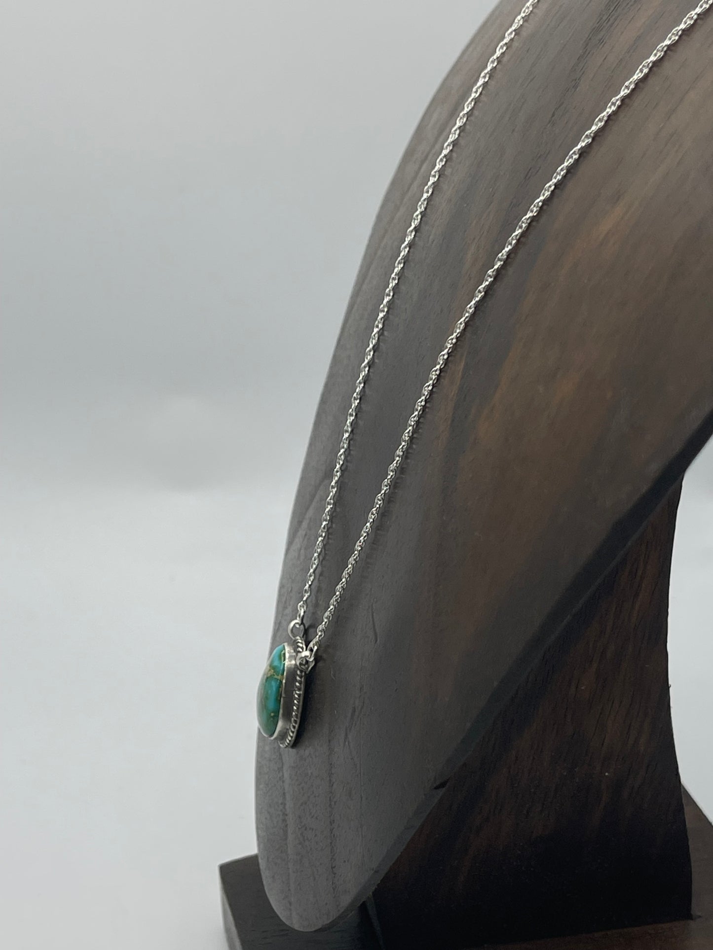 18" Sonoran Gold Turquoise Teardrop Necklace by Sharon McCarthy, Navajo