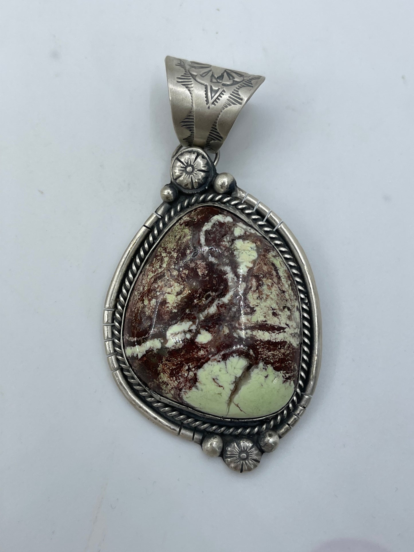 Gaspeite Pendant by Boyd J. Ashley, Navajo