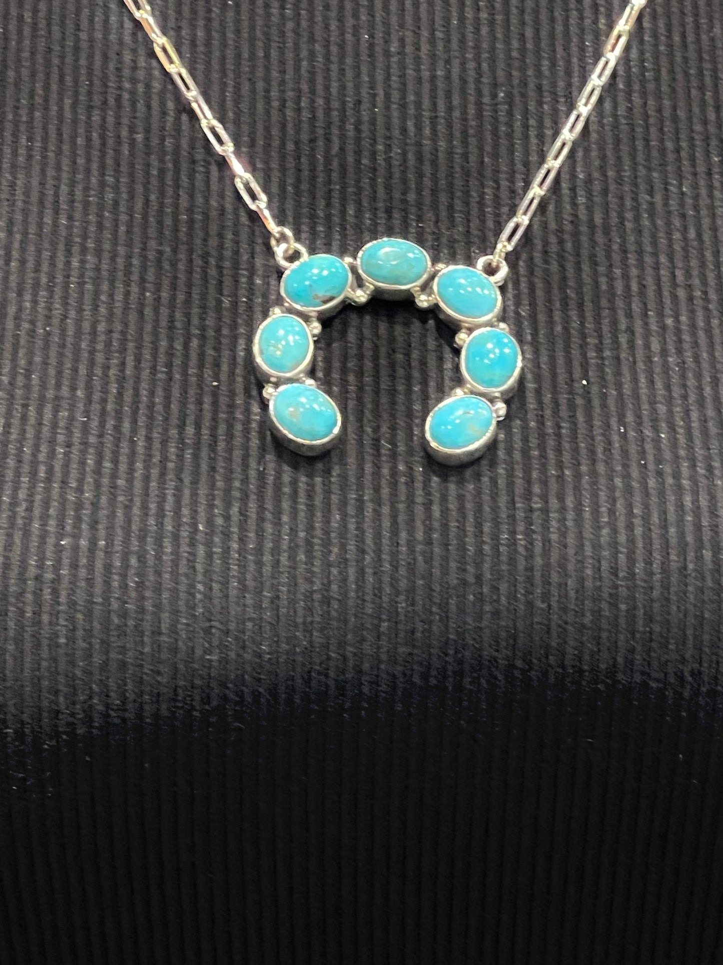 20'' Kingman Turquoise Naja On Paperclip Chain