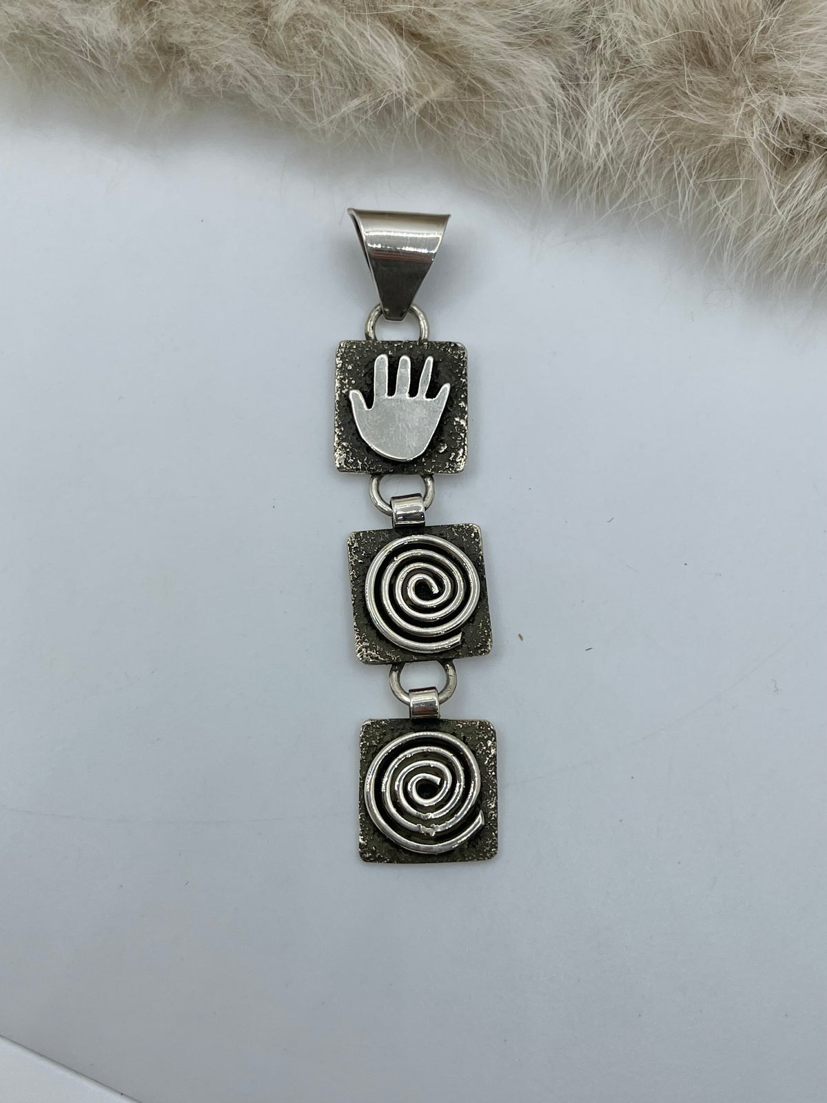 Triple Dangle Mini Petroglyph Pendant by Alex Sanchez, Navajo