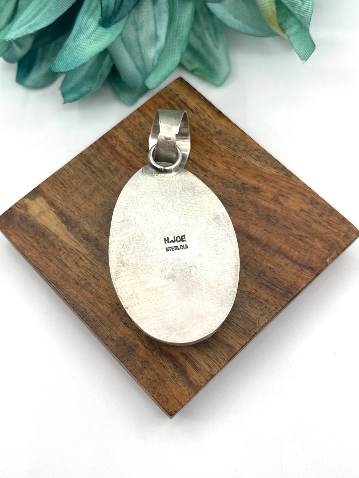 Natural Australian Boulder Opal Pendant with 15.5 mm Bale by Harold Joe, Navajo
