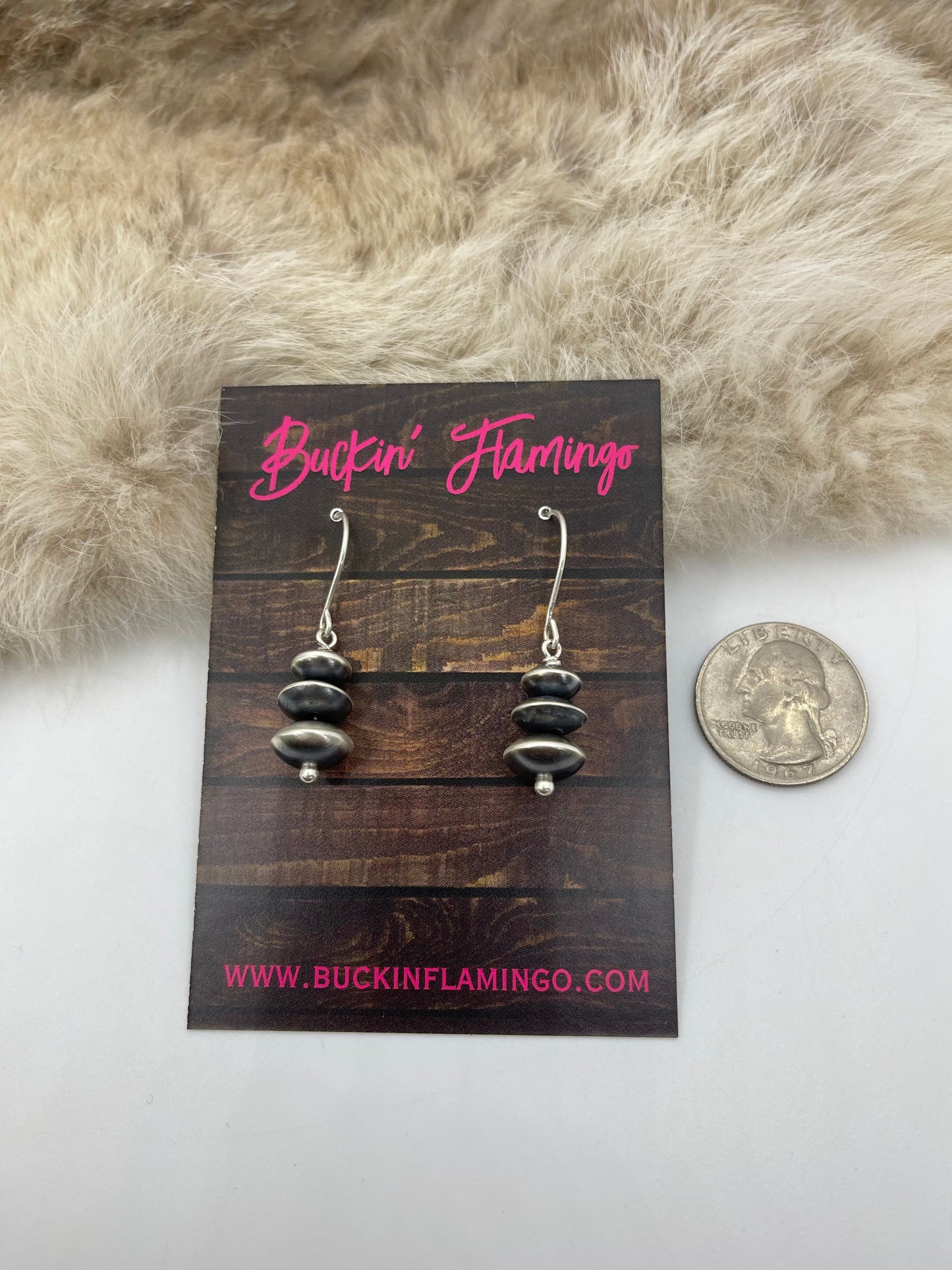 Graduated Navajo Pearl Earrings by Amanda Larry, Navajo