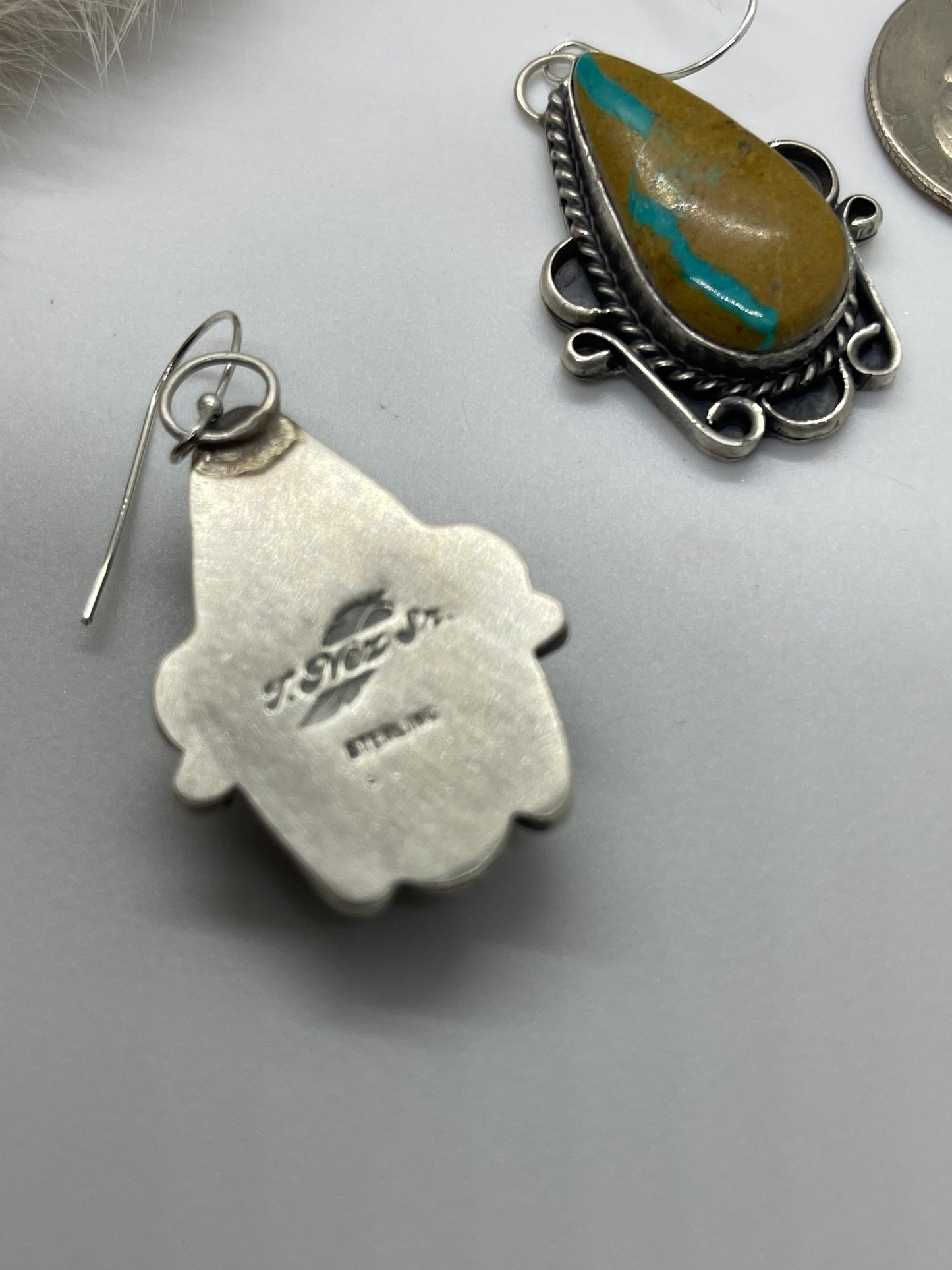 Royston Ribbon Turquoise Teardrop Dangle Earrings