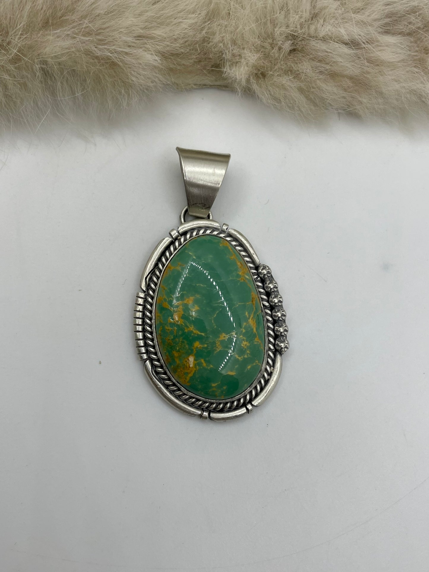 8.4mm Bale Royston Turquoise Pendant by John Nelson, Navajo