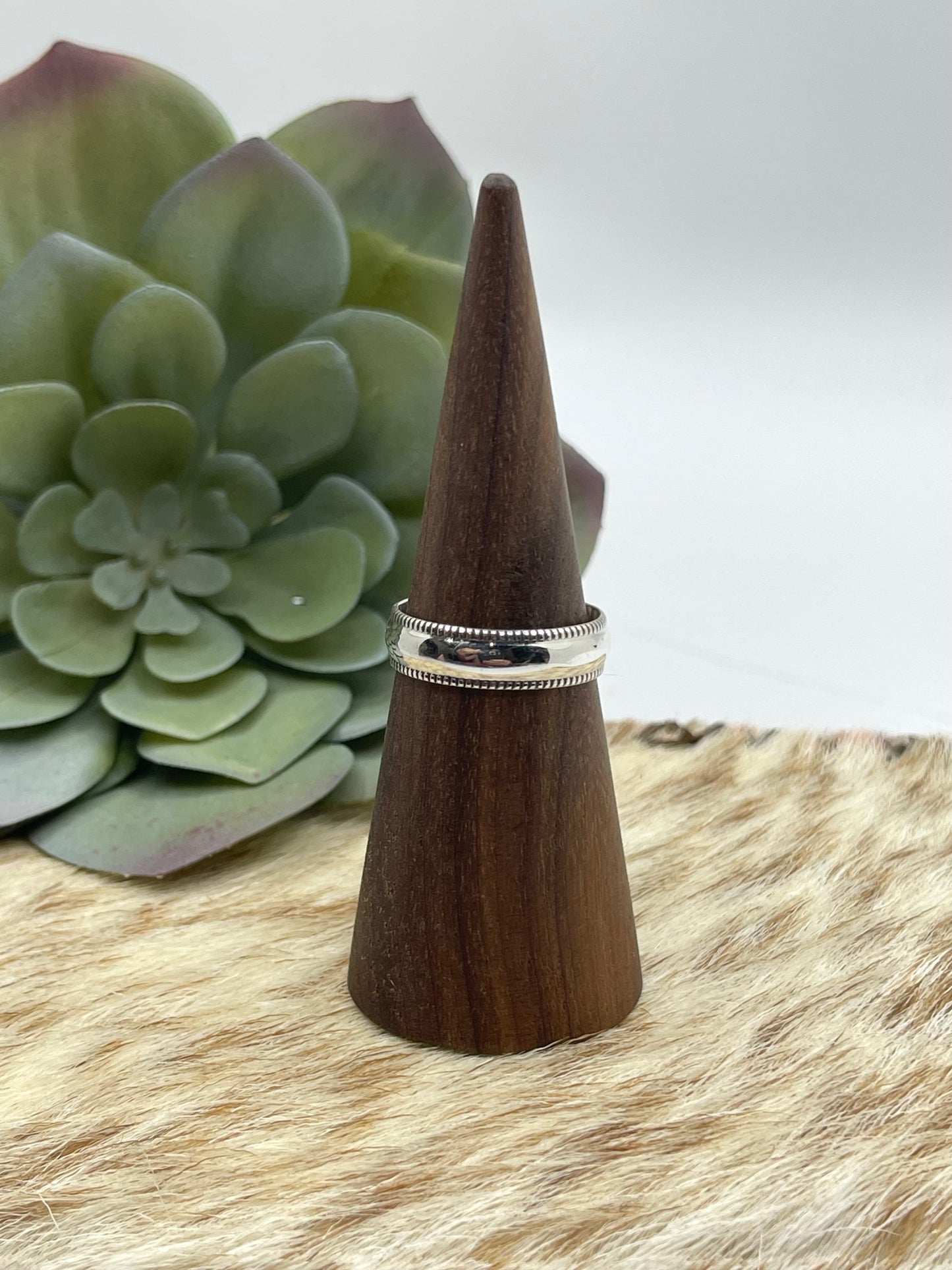 6.5 Silver Band Ring by Gary Sanduval, Navajo