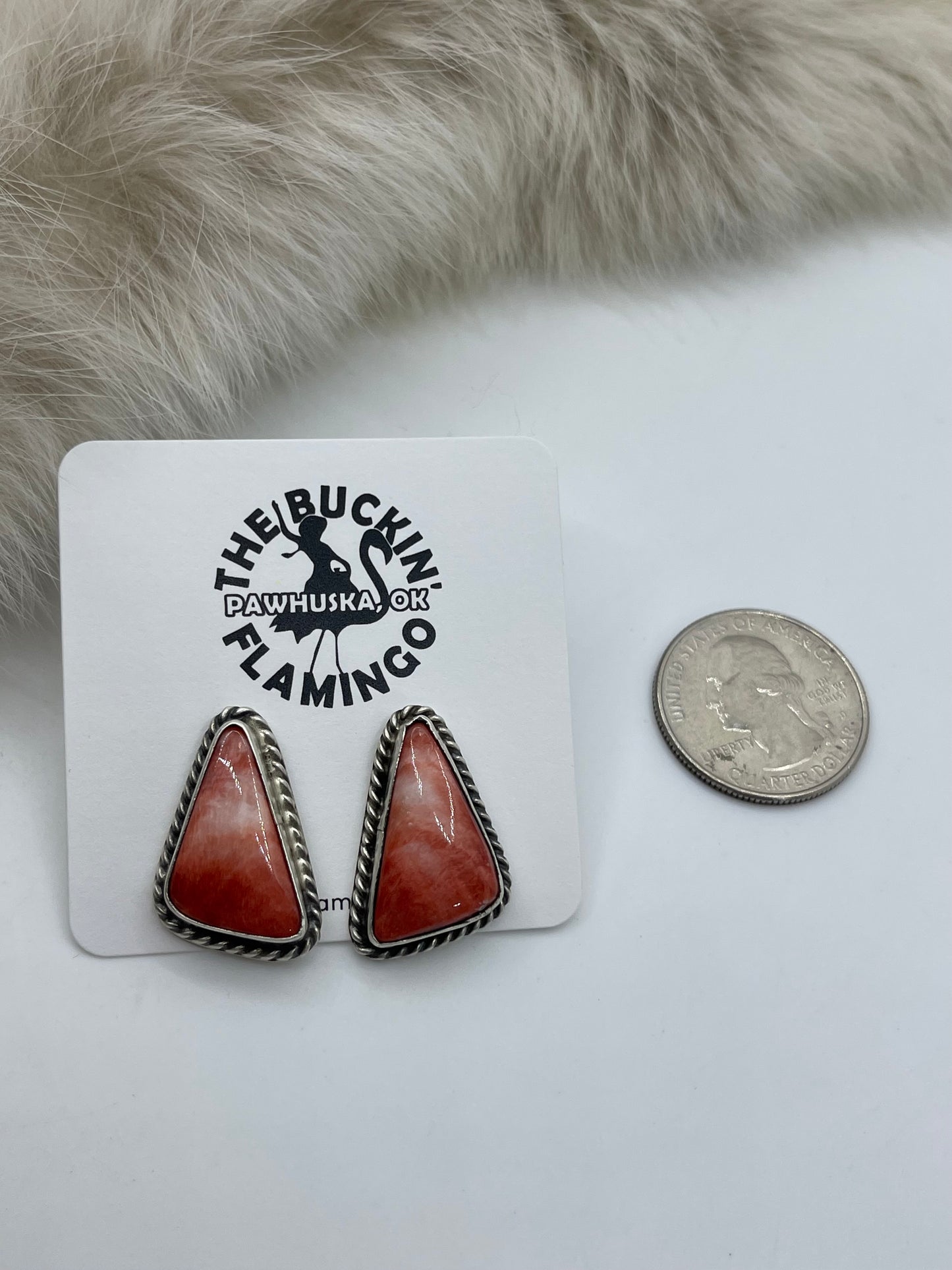 Spiny Oyster Earrings by Chassity Belone, Navajo