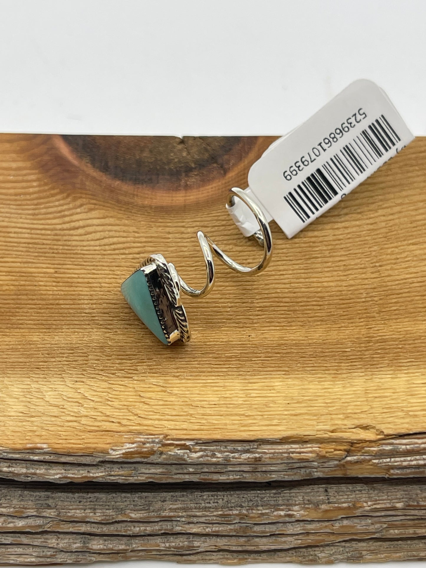 Turquoise Triangle Hair Screw In Pin by Leona Delgarito, Navajo