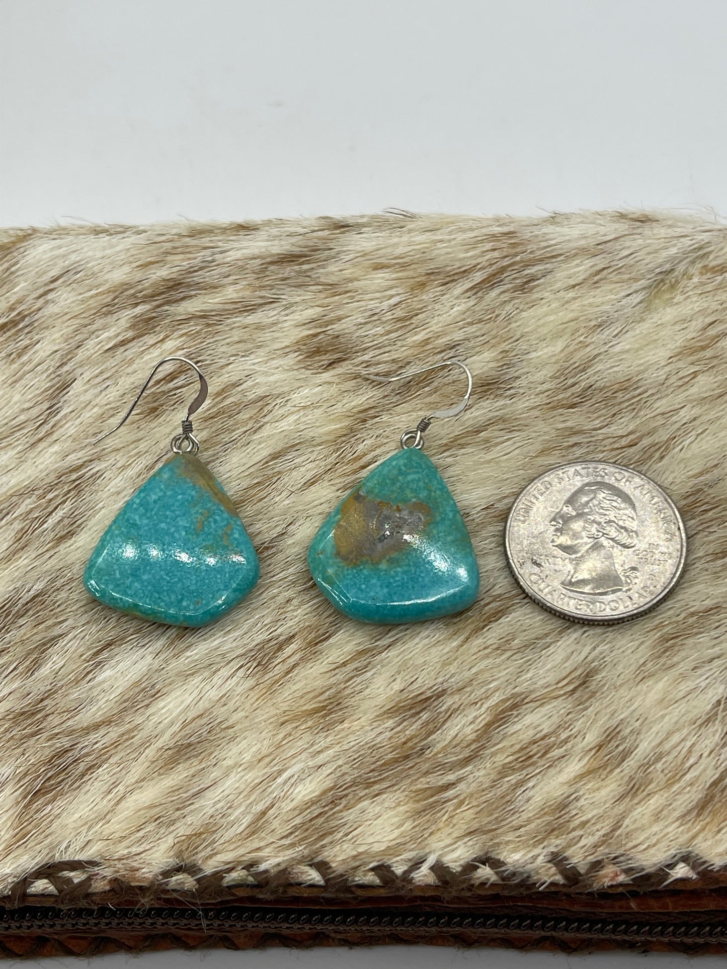 Cripple Creek Turquoise Slab Earrings