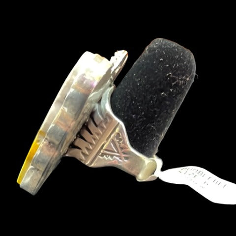 Bumblebee Jasper and Sleeping Beauty Turquoise Ring by E. Richards, Navajo