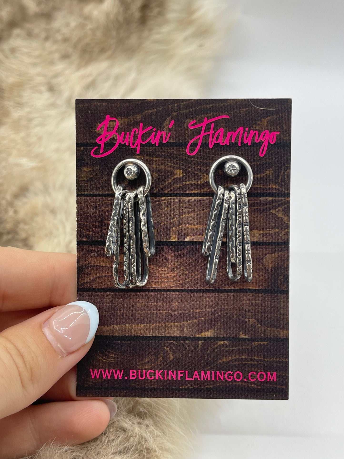Bad Bronc Handmade Paperclip Chain Post Earrings