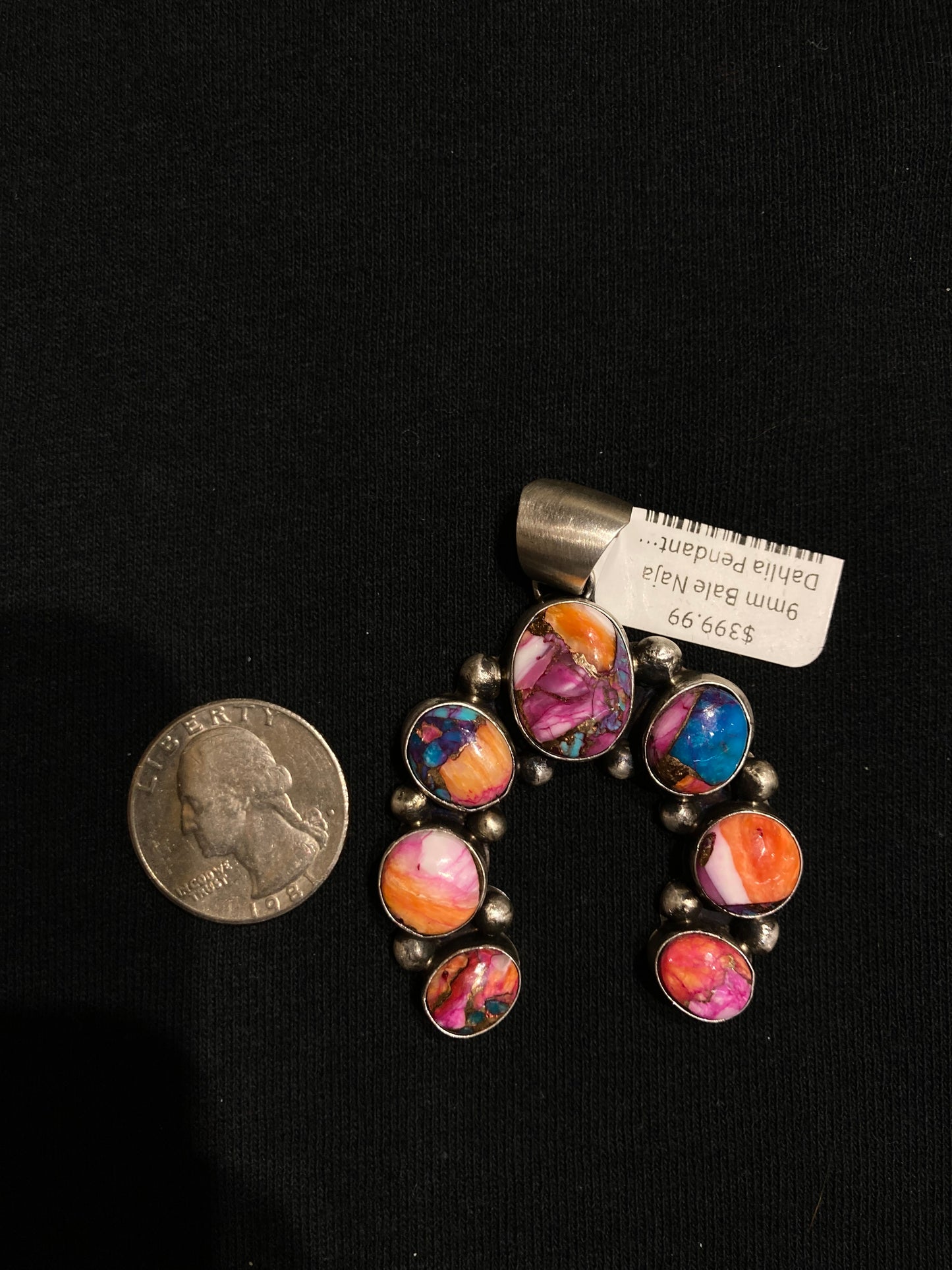 9mm Bale Naja Dahlia Pendant by Augustine Largo, Navajo