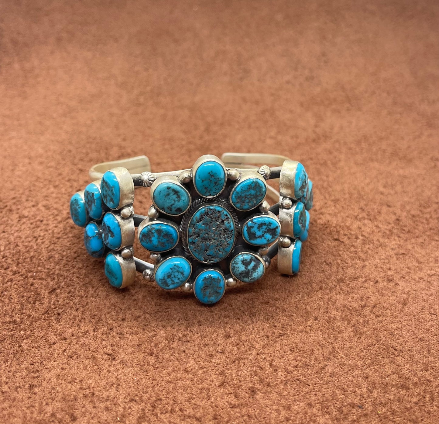 6"-6 3/4" Sleeping Beauty Turquoise Cluster Cuff