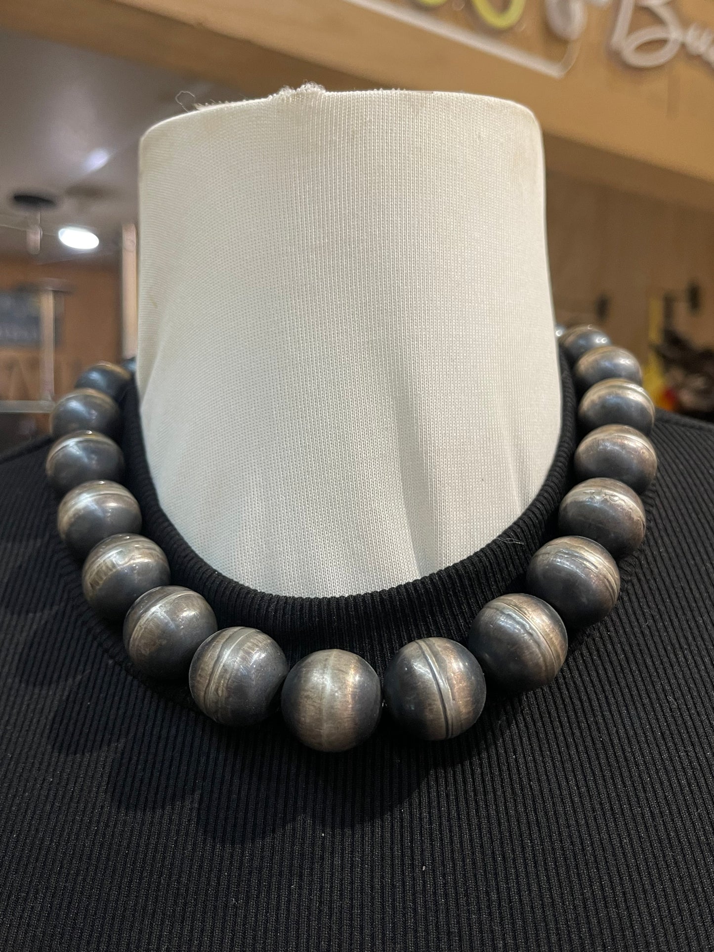 18" 18mm Handmade Navajo Pearls