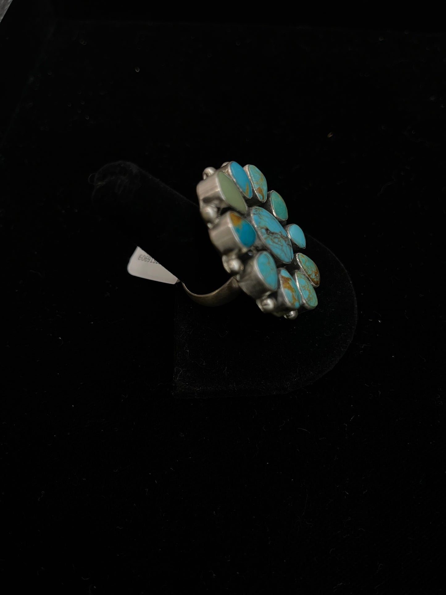 Adjustable Turquoise Cluster Ring by Augustine Largo, Navajo