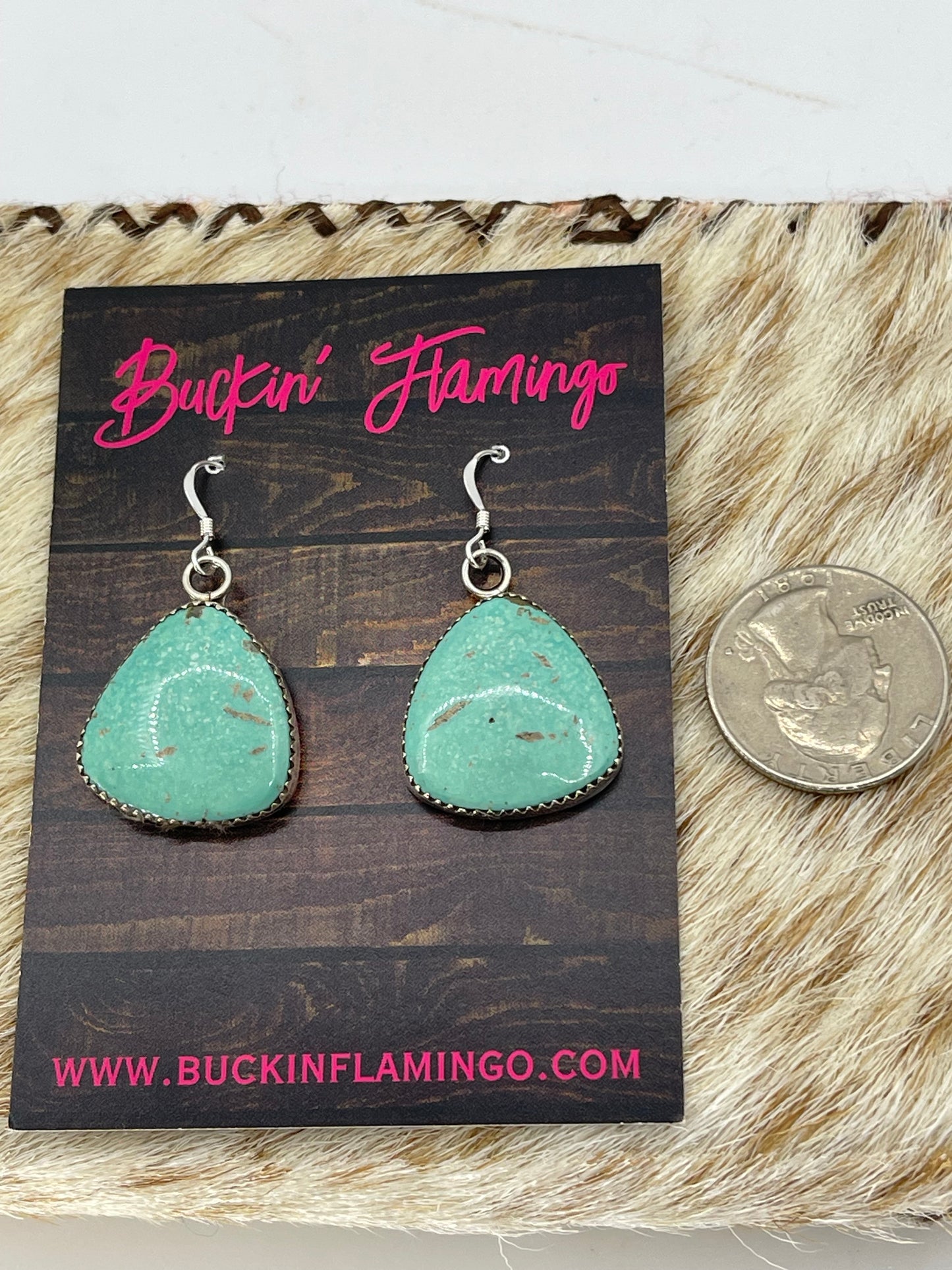 Turquoise Triangle Dangle Earrings by Hiram largo, Navajo