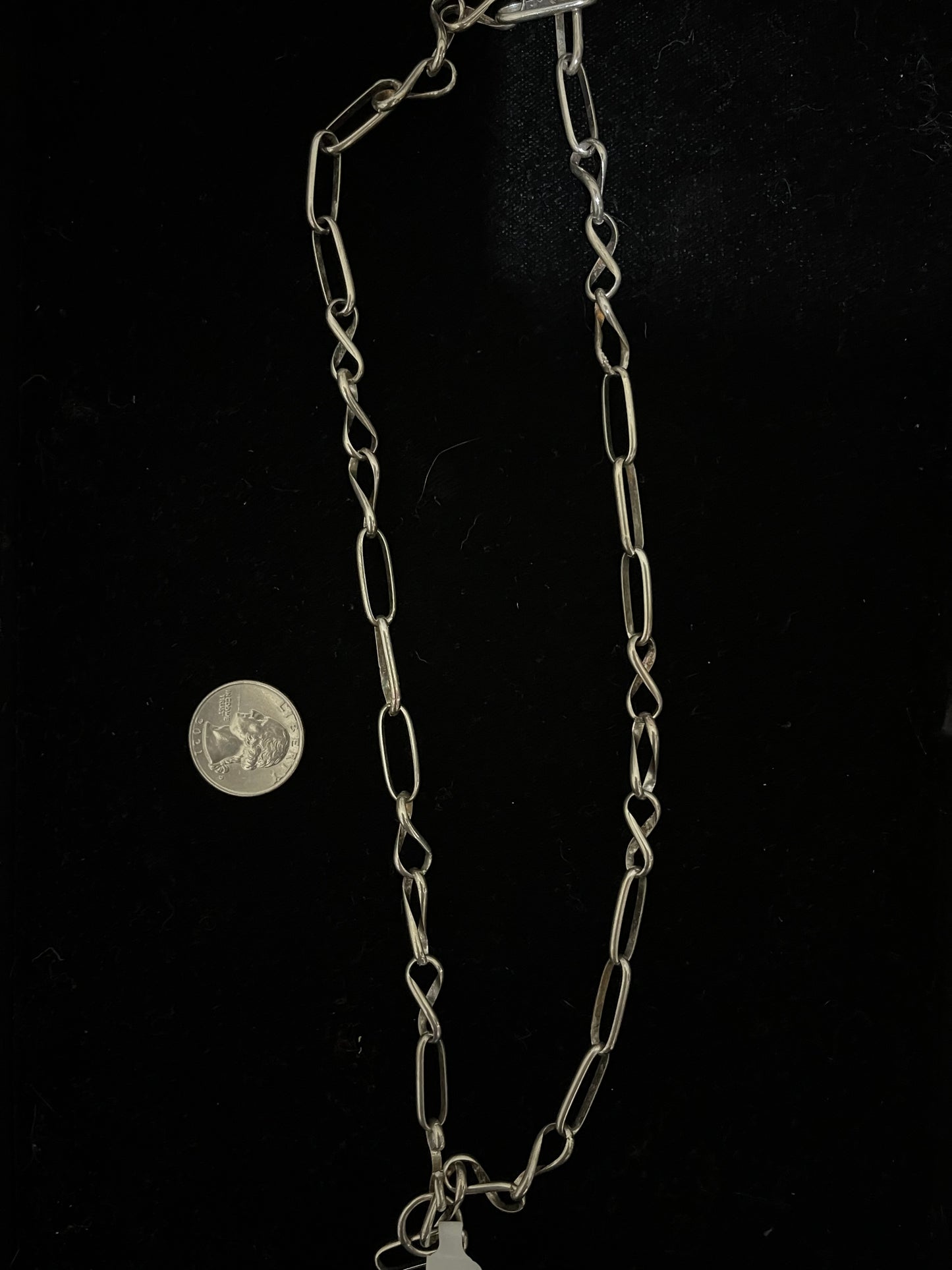 24" Sterling Silver Handmade Paperclip Chain by Sally Shurley, Navajo