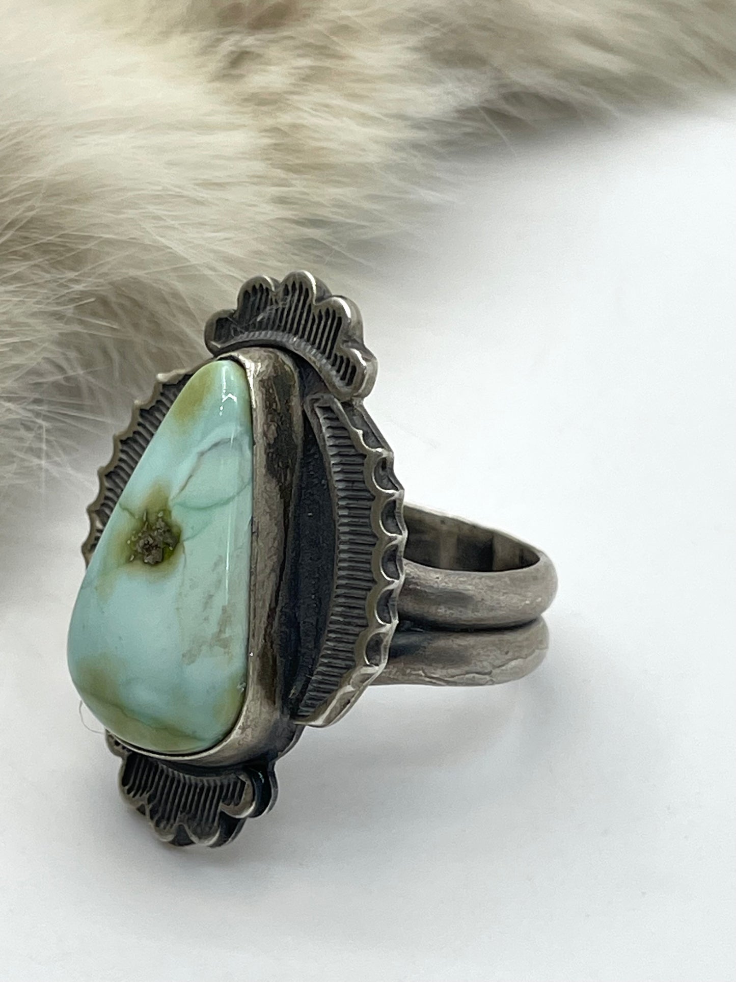 11.5 Sonoran Gold Turquoise Ring By Gilbert Nez, Navajo