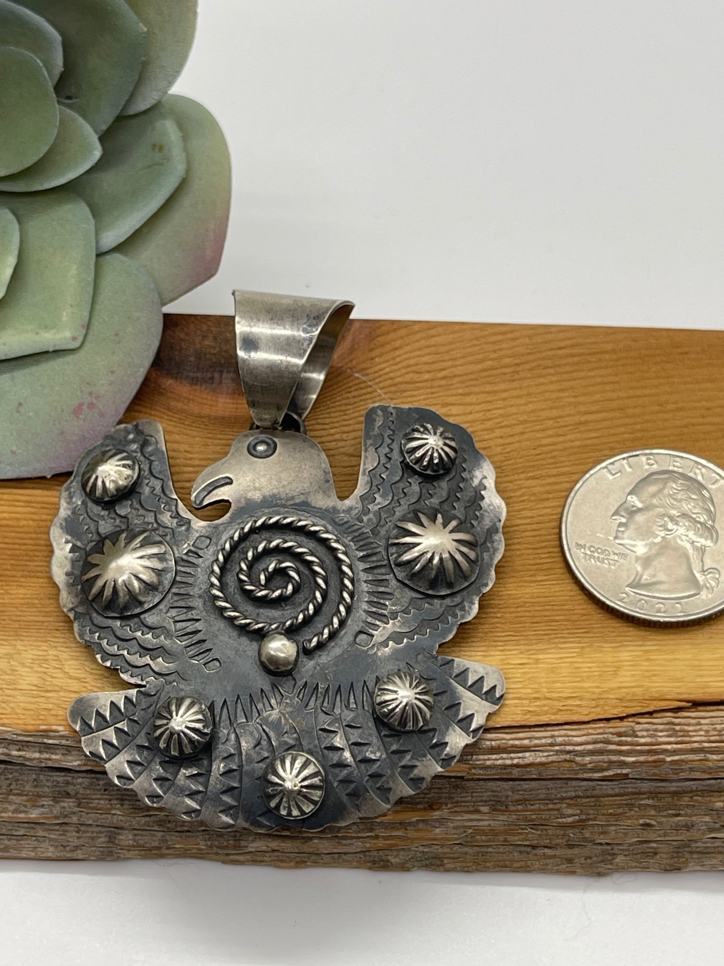 Silver Eagle Pendant by Chimney Butte Navajo