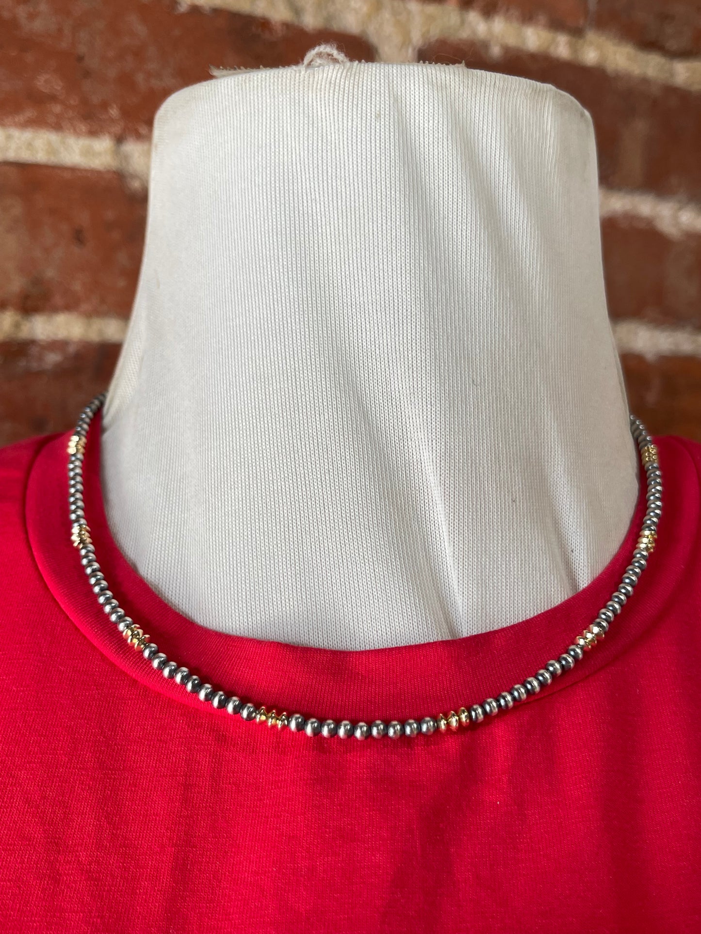 16"+2" 3mm Silver and 14k Gold Filled Necklace