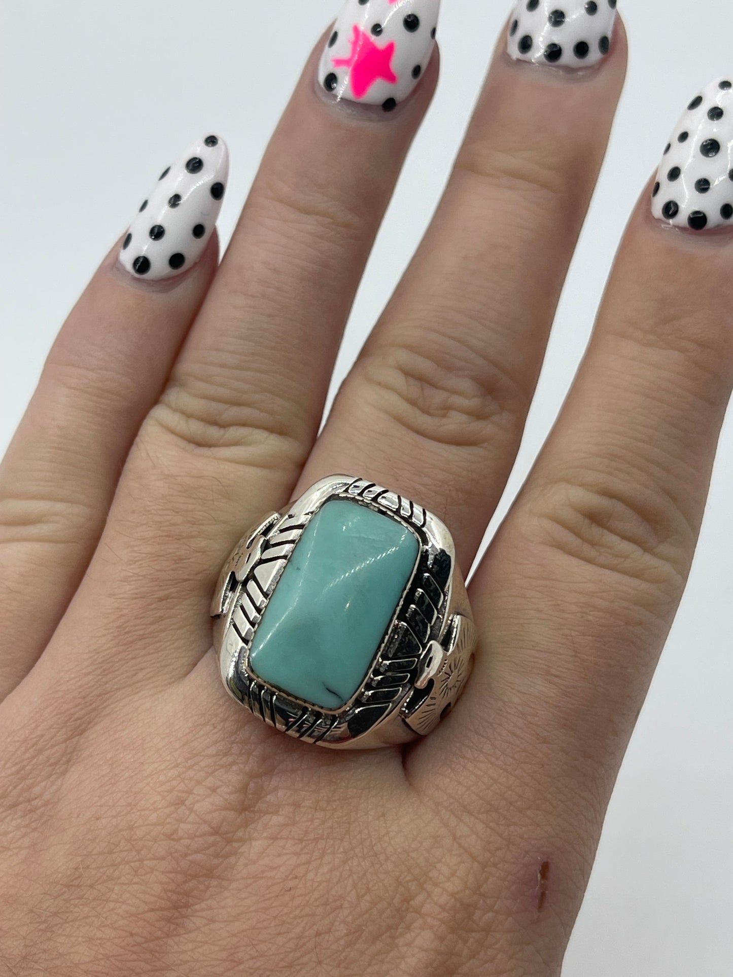 Turquoise Ring by David Lopez, Navajo