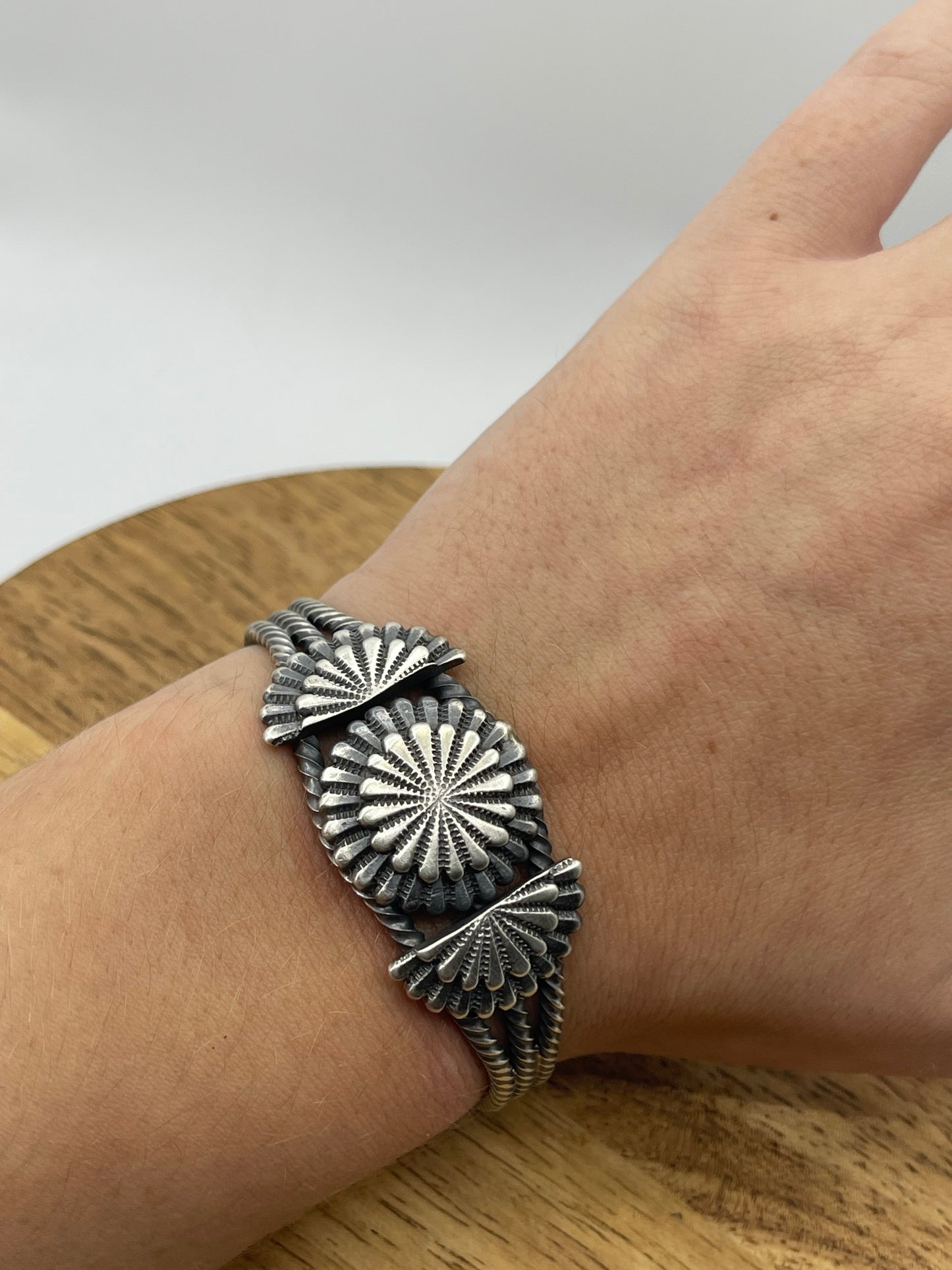 Concho Cuff by Louise Joe, Navajo