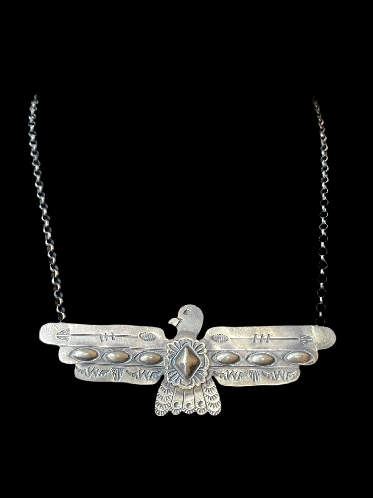 18" Thunderbird Necklace by Tim Yazzie, Navajo