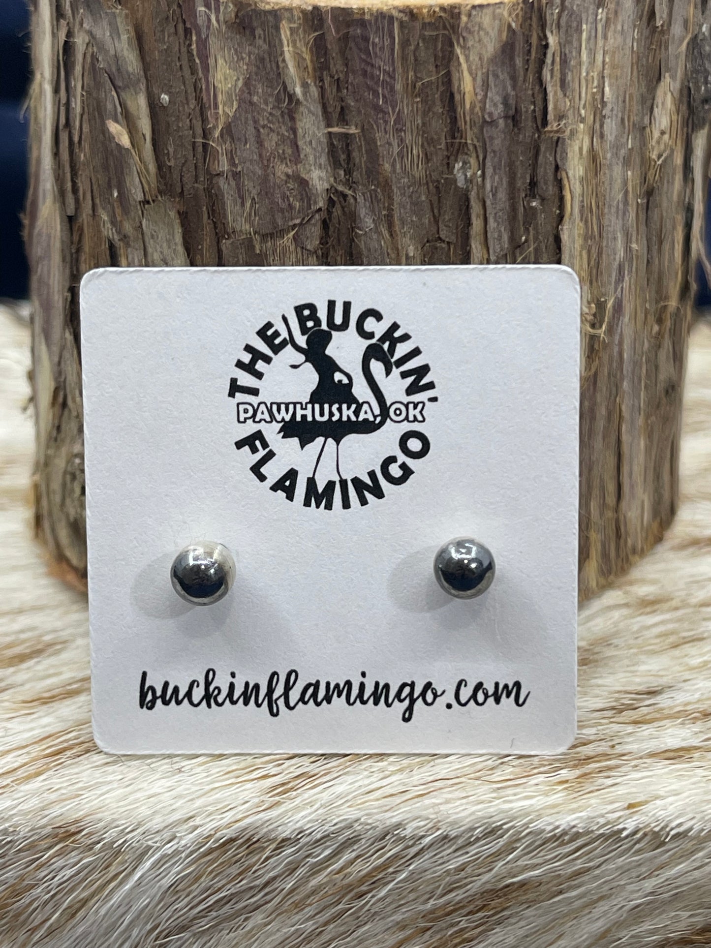 5mm Navajo Style Pearl Post Earrings