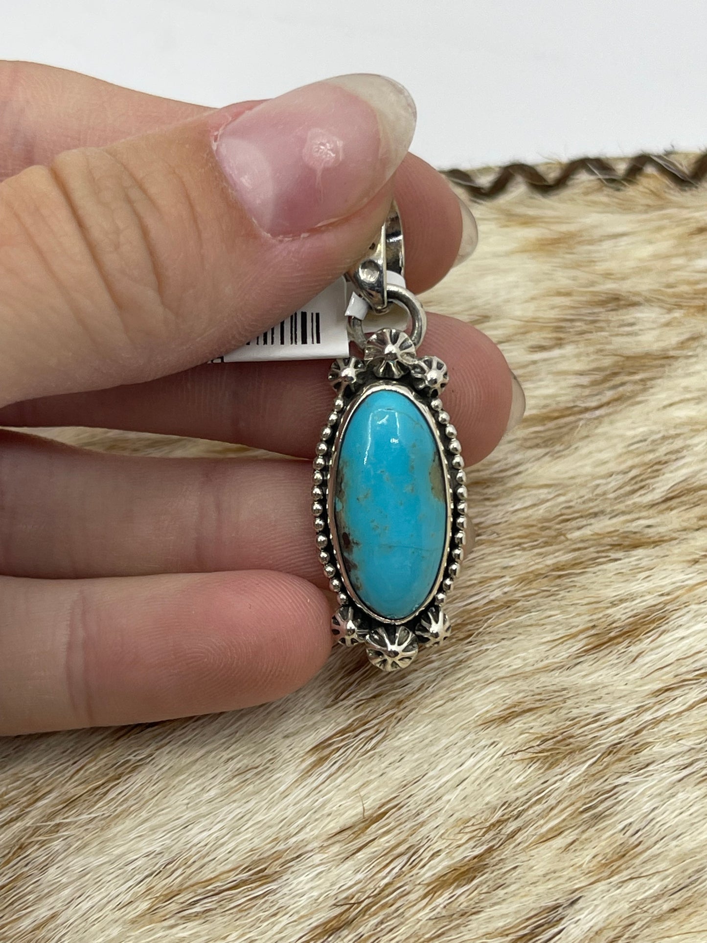 Turquoise Oval Pendant with a 6.3mm Bale