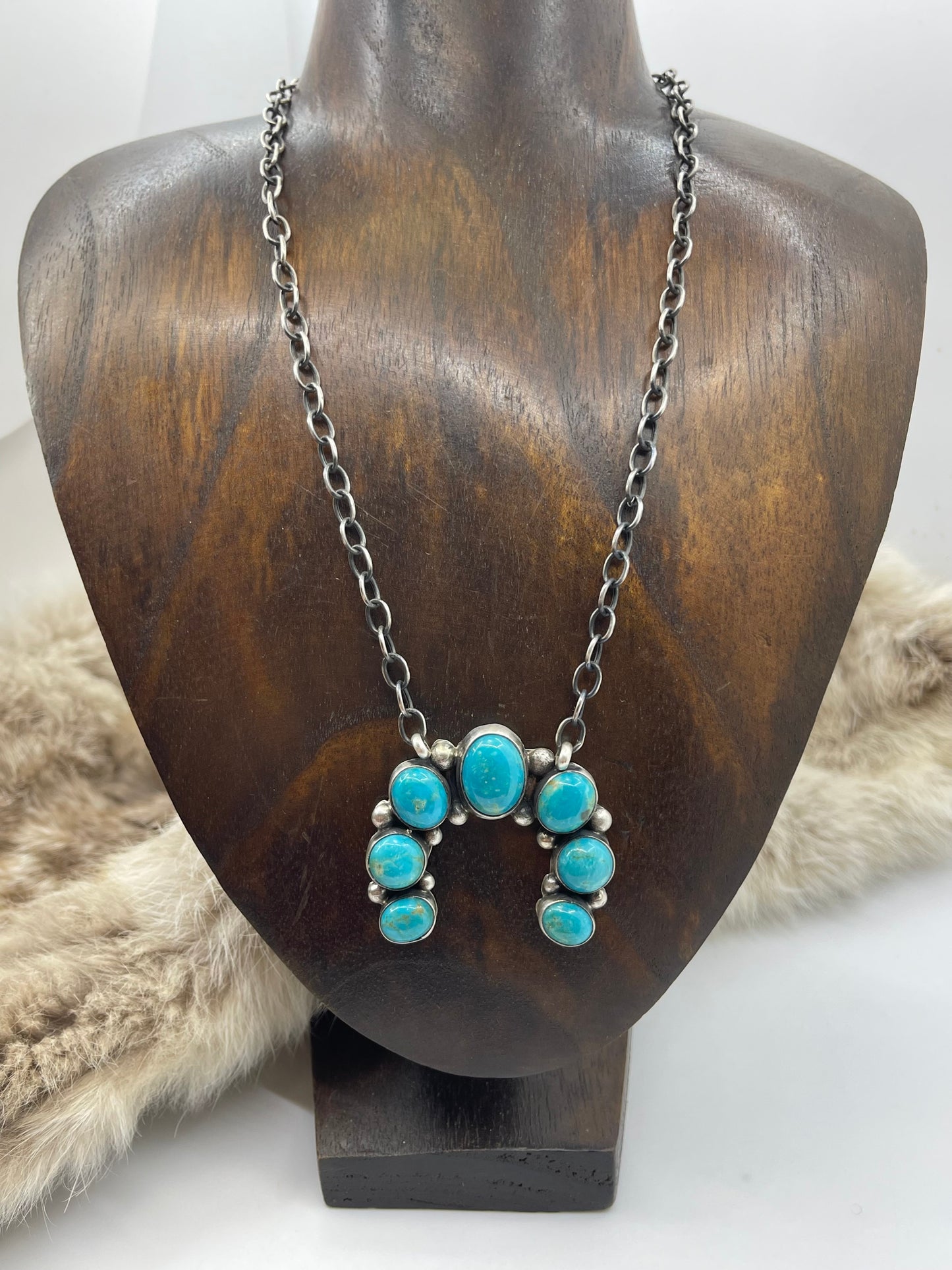 17" Turquoise Necklace by Augustine Largo, Navajo