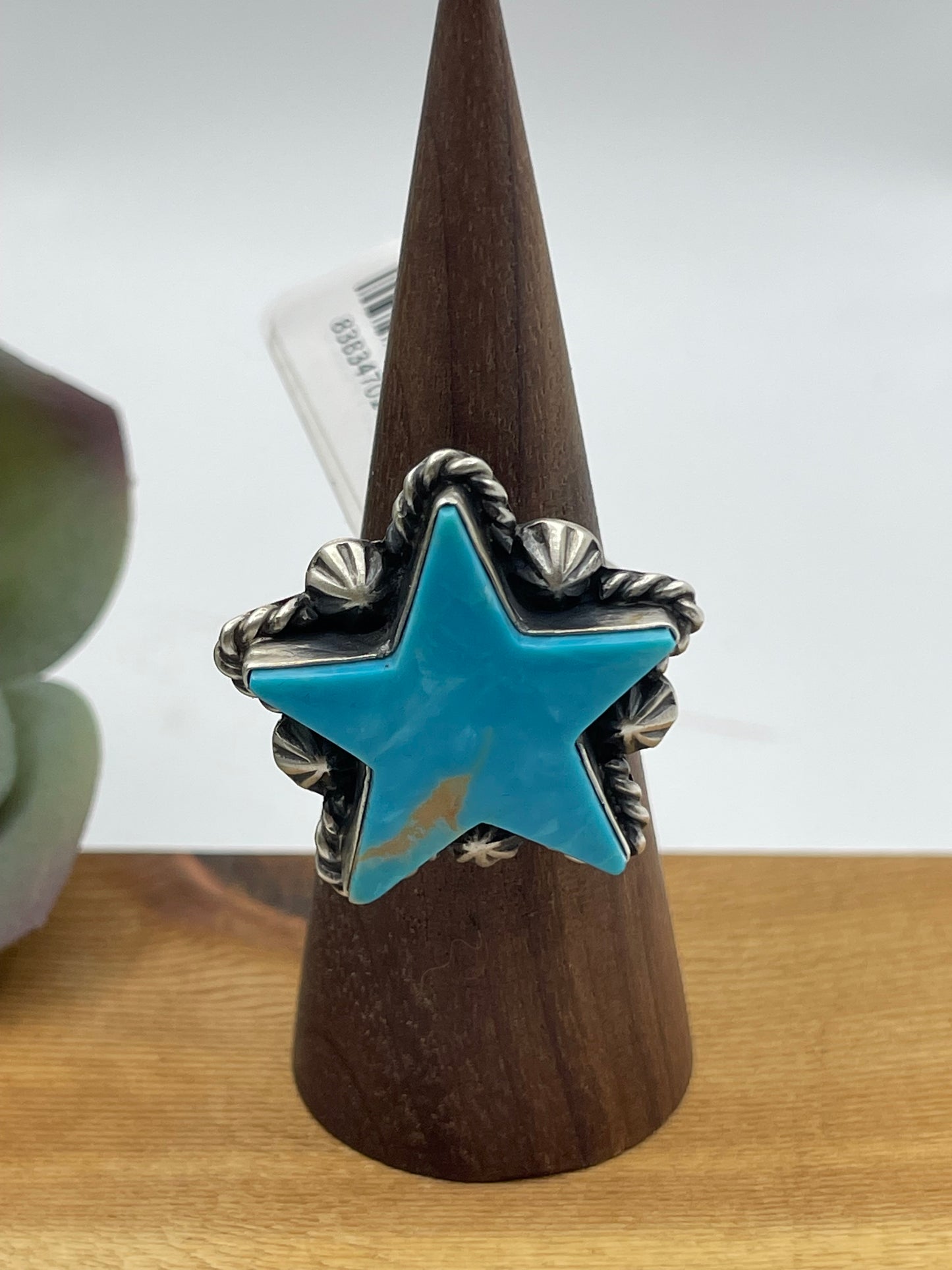 Adjustable Turquoise Star Ring by Alfred Martinez, Navajo