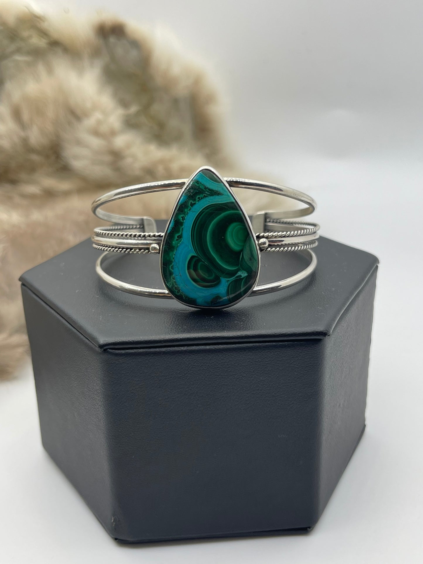 5.25”-6.75” Azurite Chrysocolla Cuff