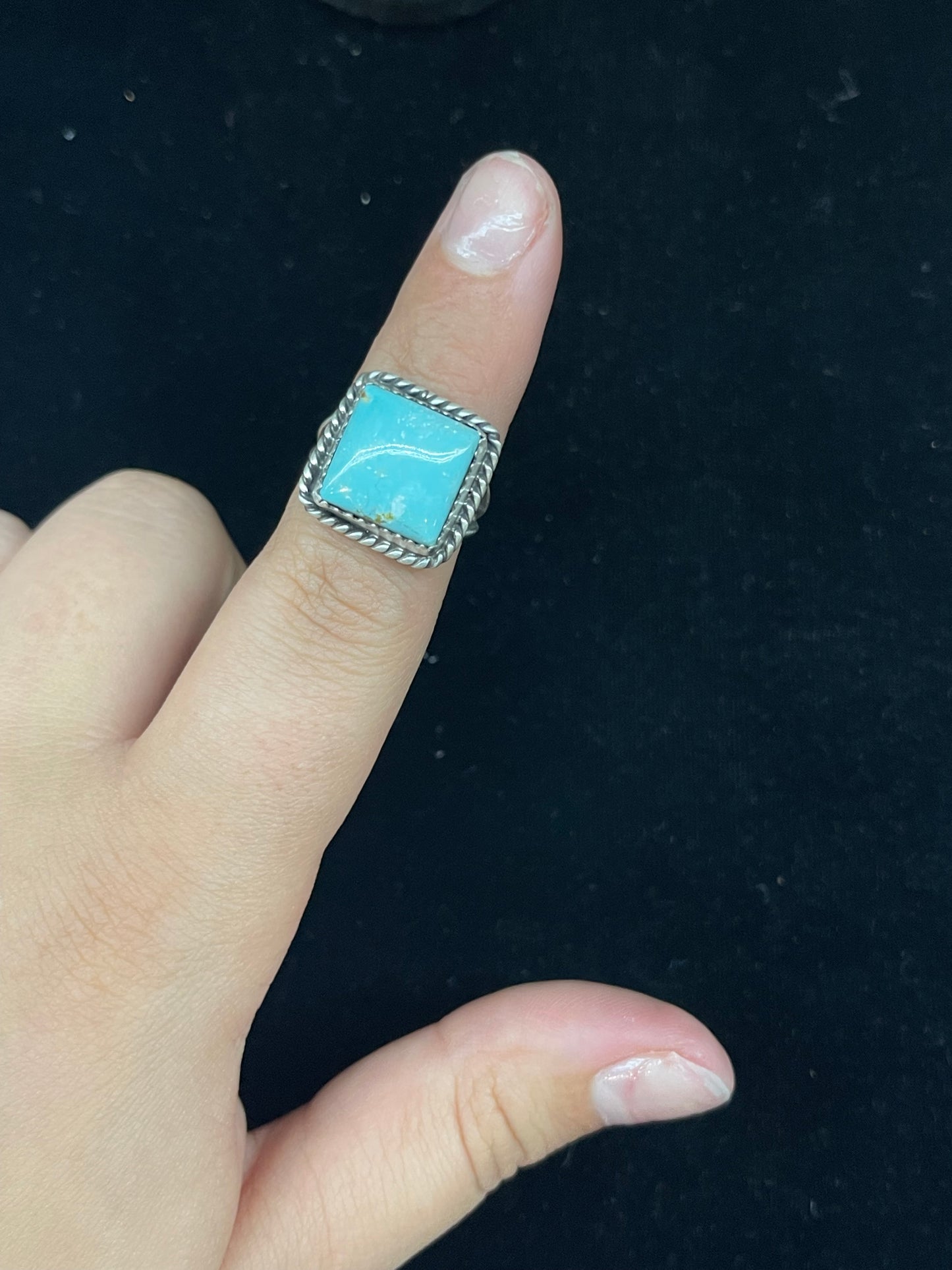 6.0 Kingman Turquoise Square Ring