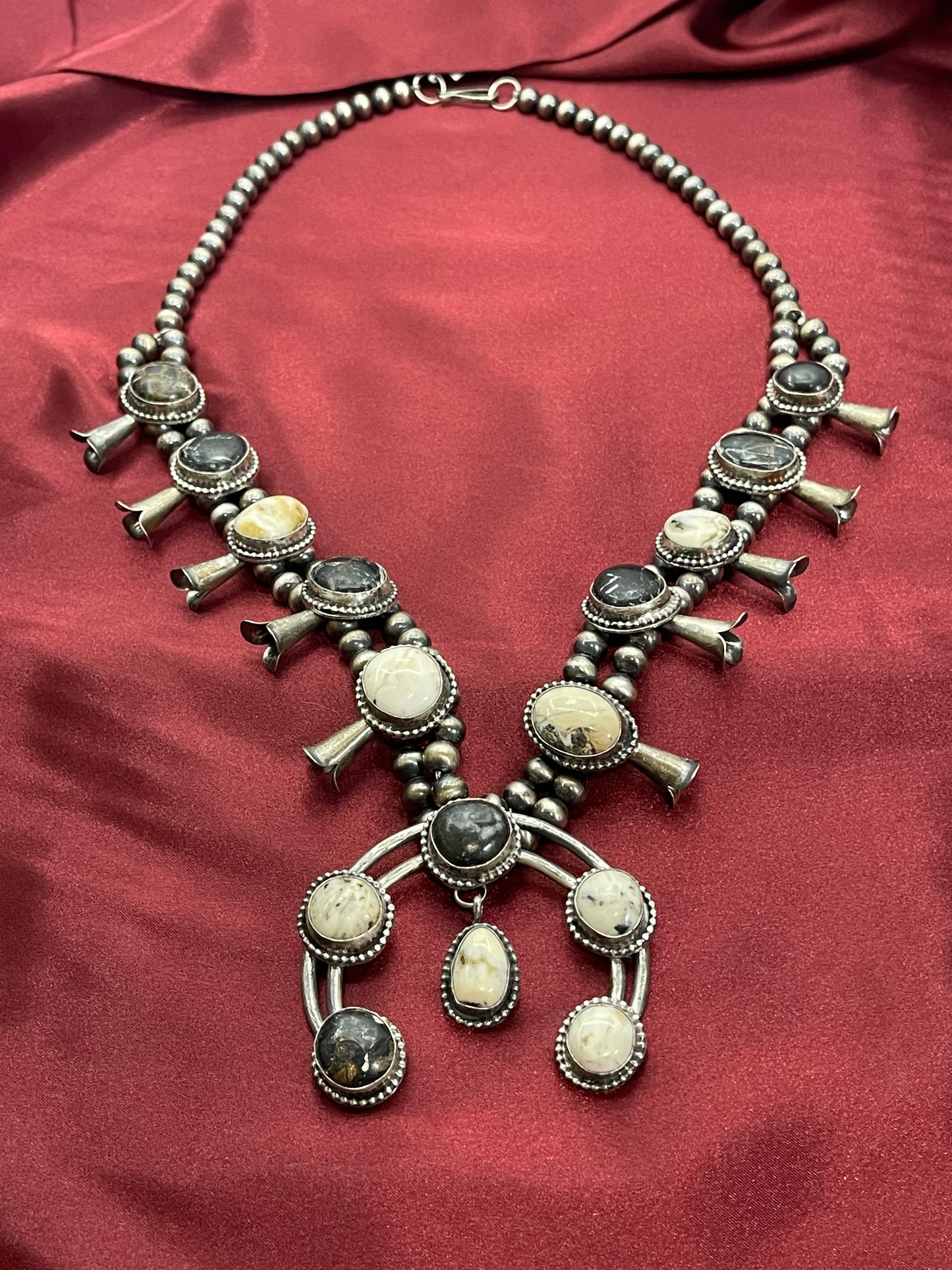 8mm 27" White Buffalo Squash Necklace