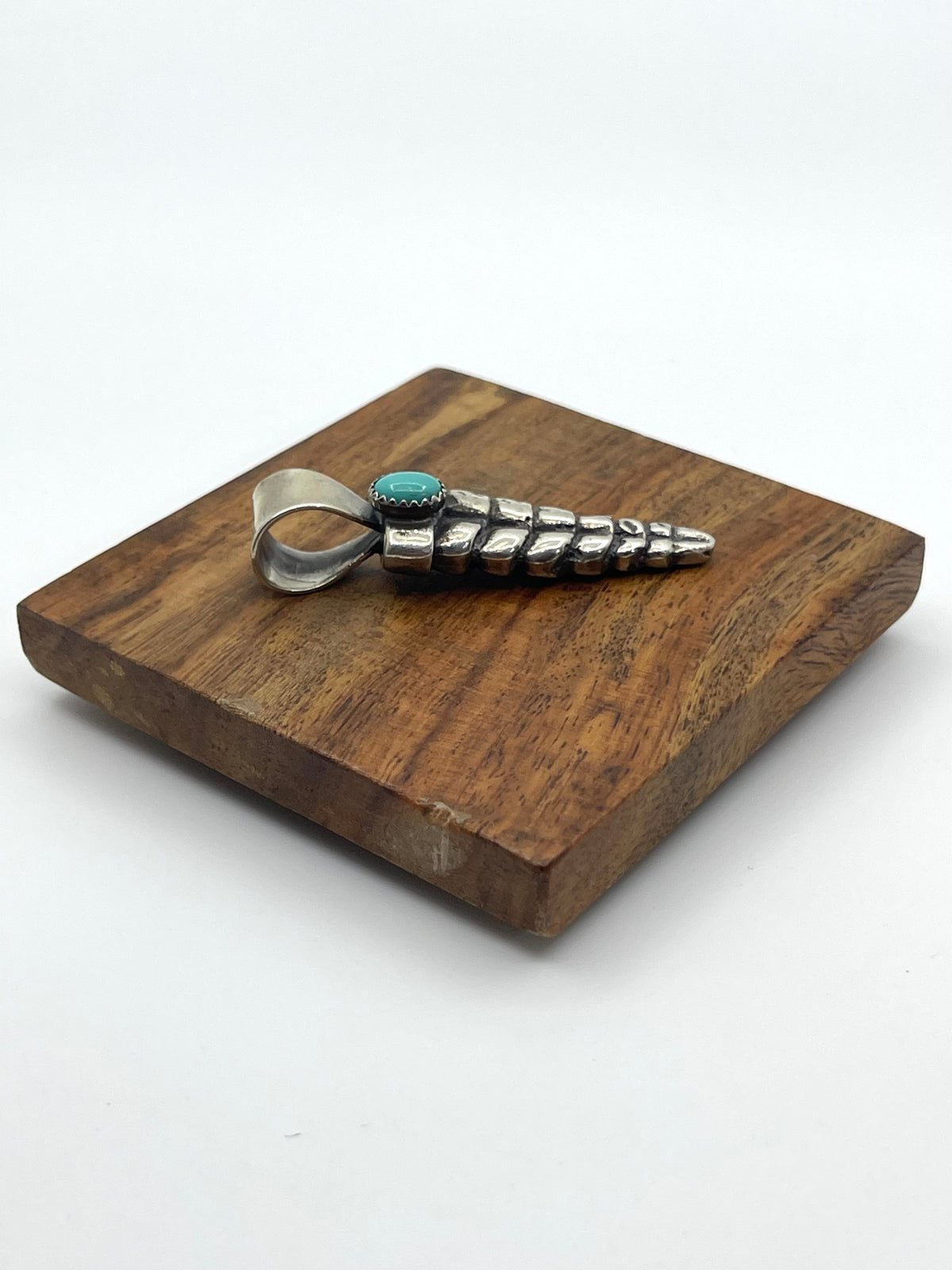 9mm Bale Rattlesnake Rattler Pendant with Turquoise by Bad Bronc