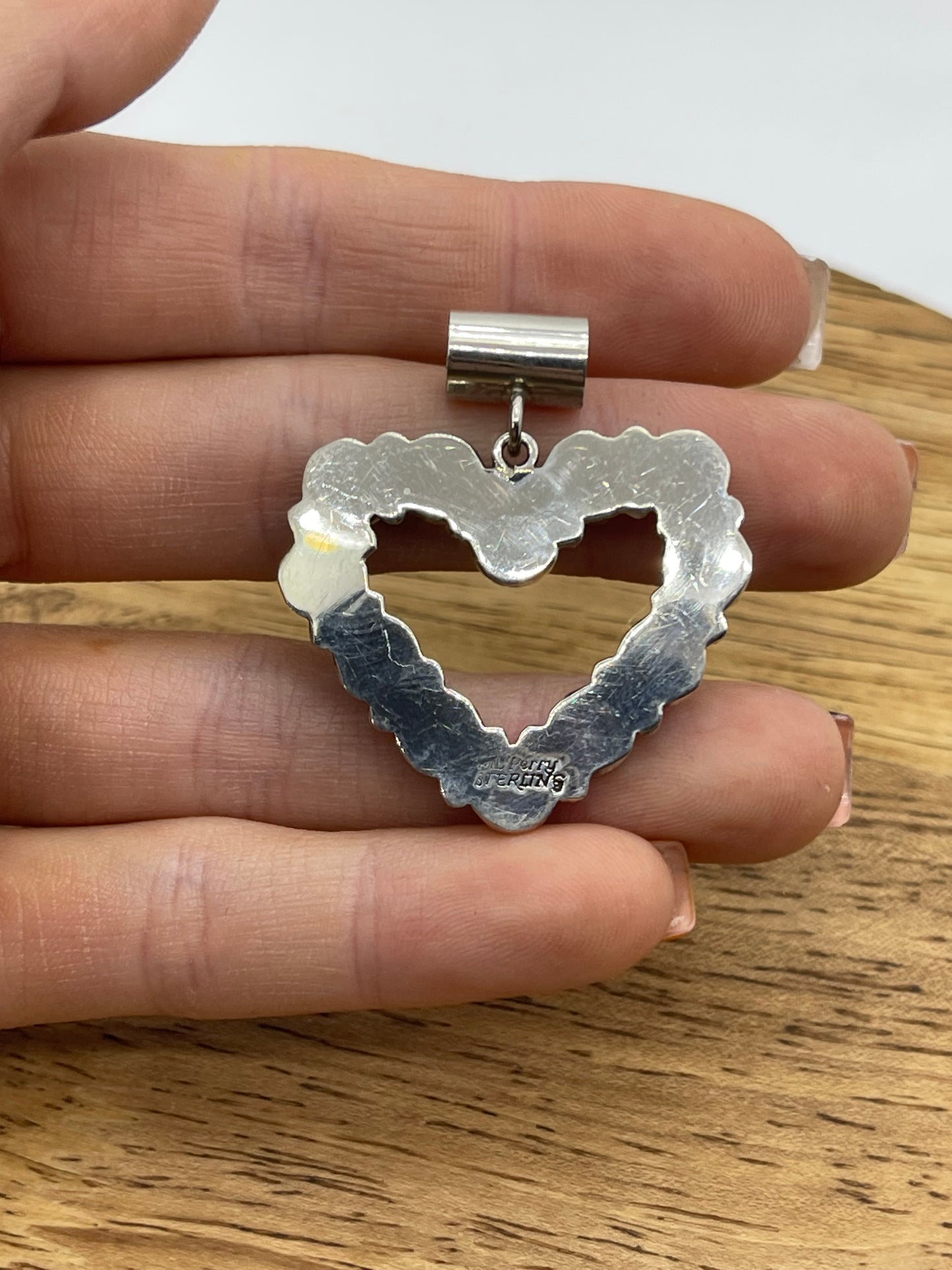 Sleeping Beauty Turquoise Heart Pendant by Martin Perry, Navajo