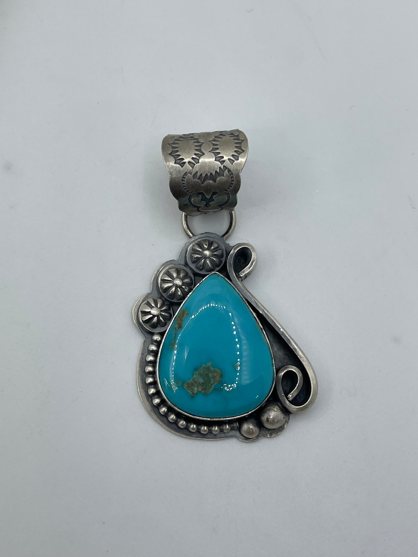 Cripple Creek Pendant by Delbert Secatero, Navajo