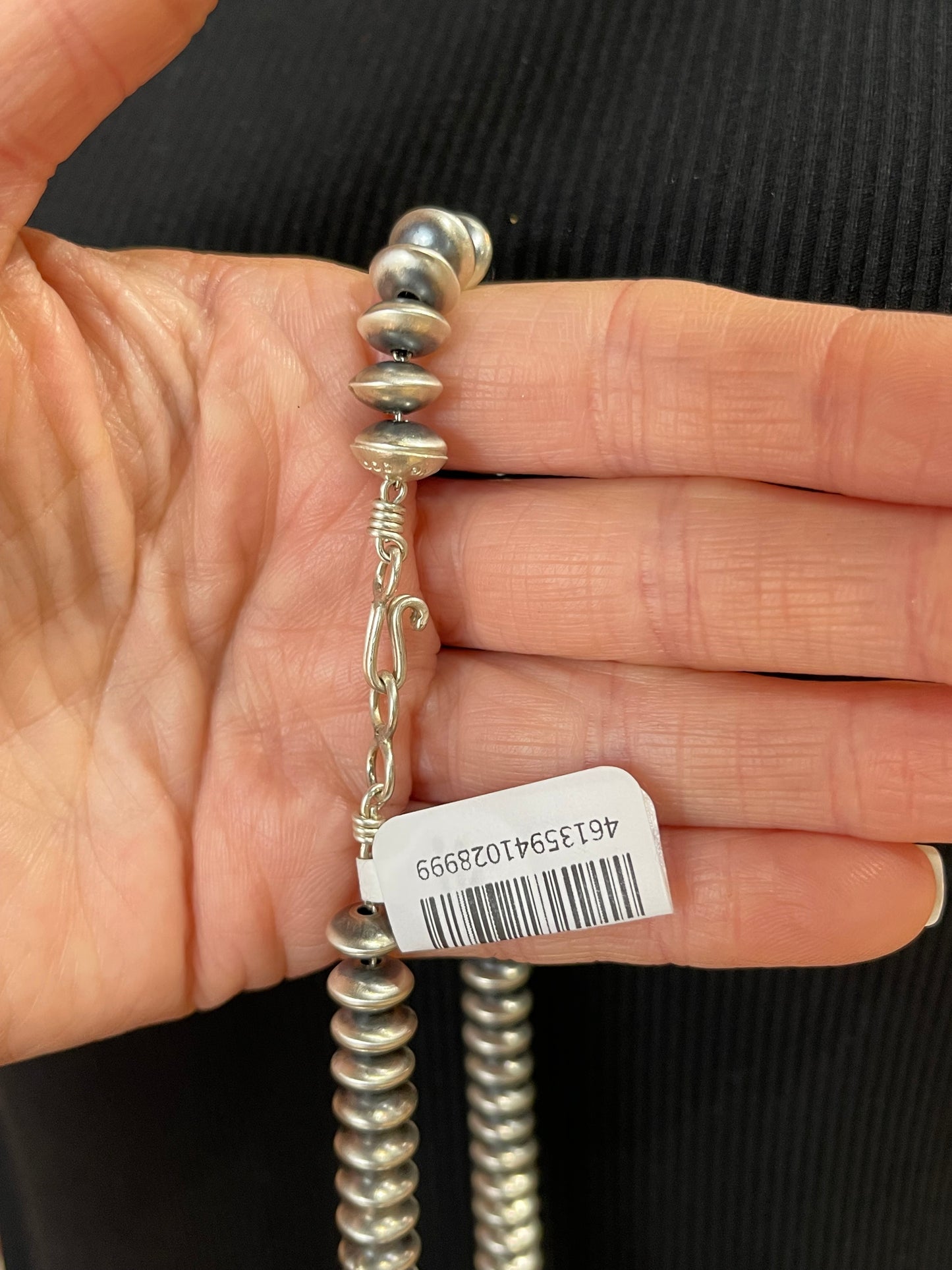 16" 8mm Handmade Rondelle Navajo Pearls Necklace by Bryannen Halwood, Navajo