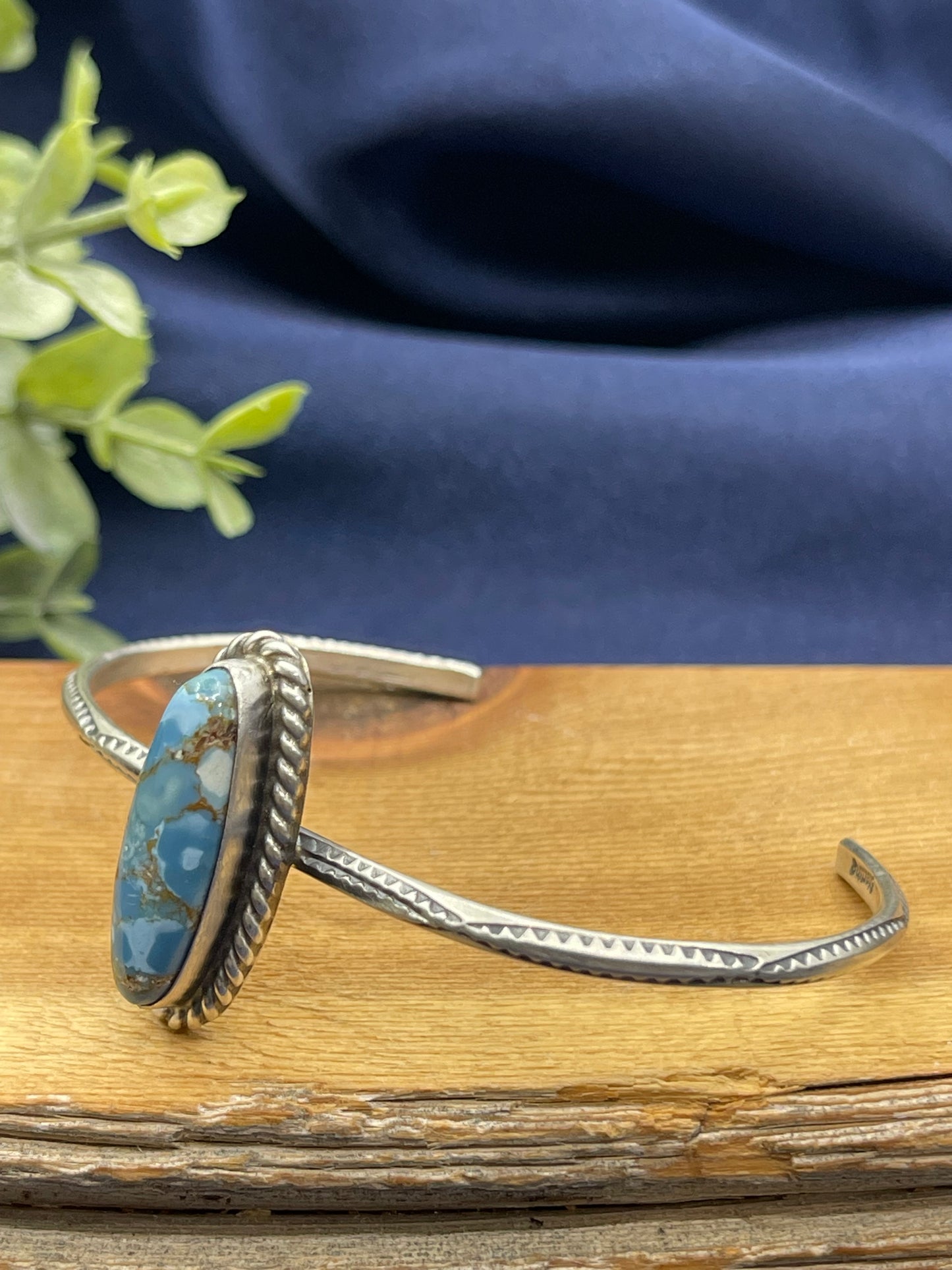 5.25" - 7" Golden Hills Turquoise Single Stone Cuff