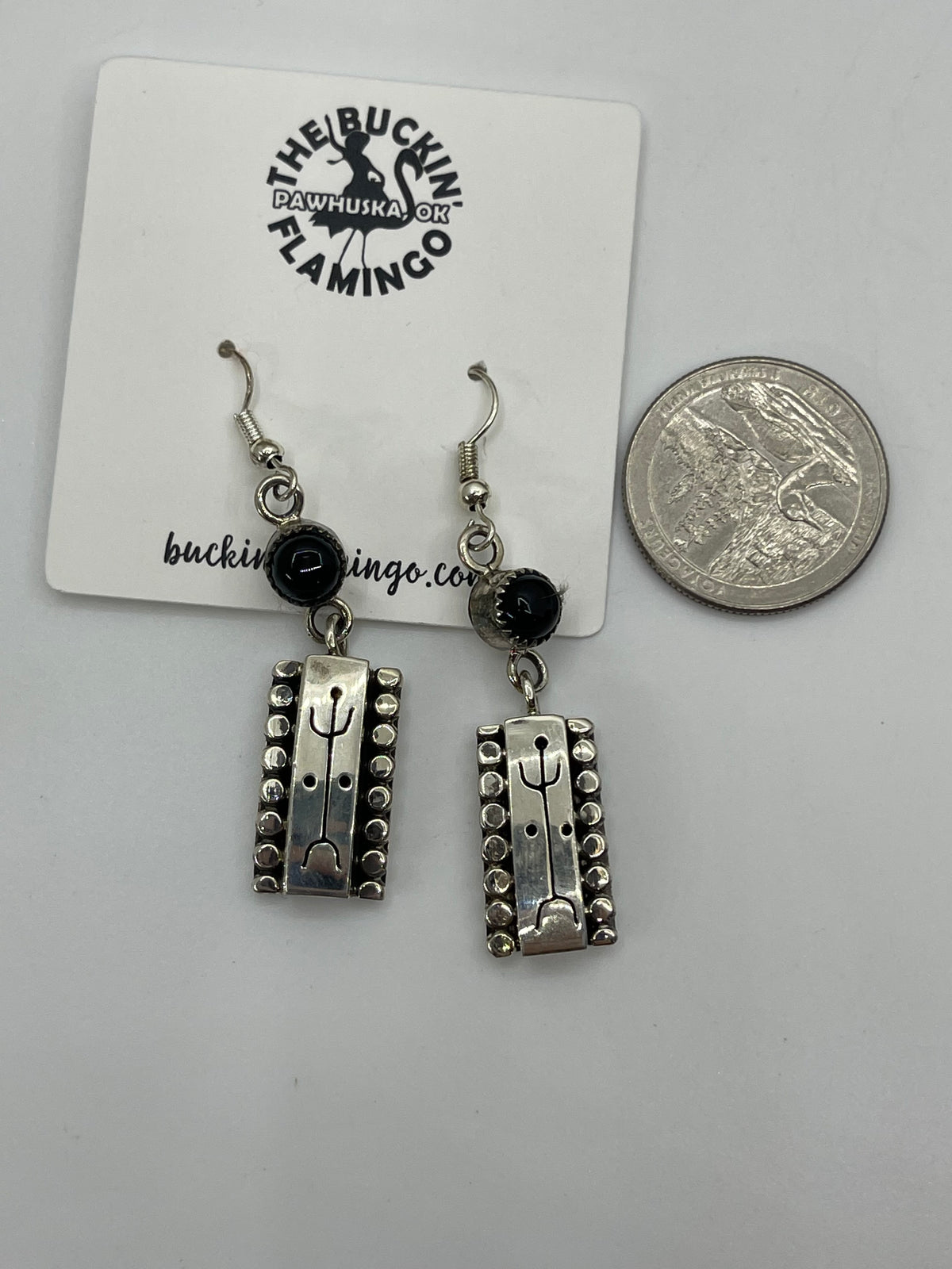 Black Spiny Earrings by Sandra Parkett, Navajo