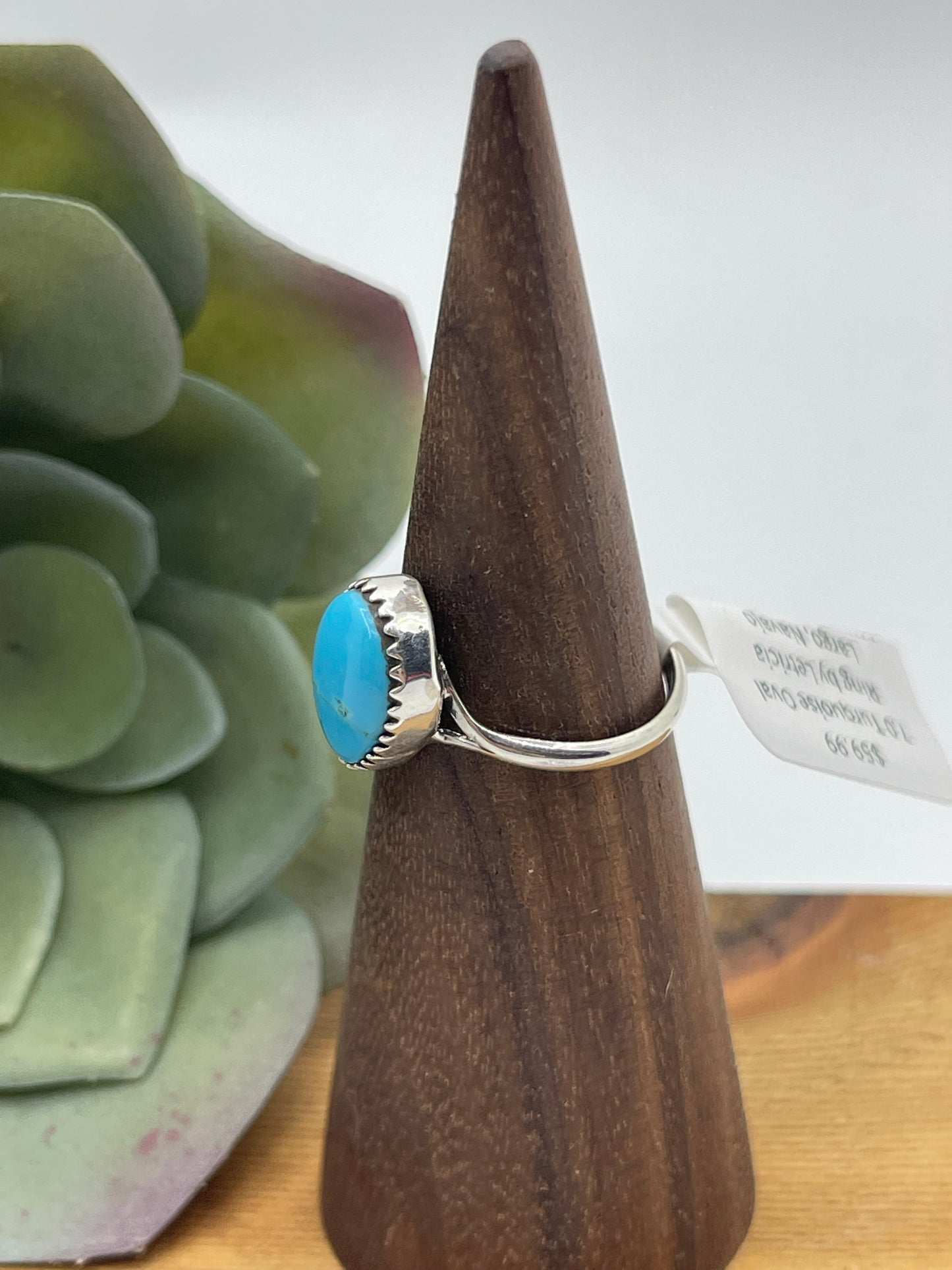 5.0 Turquoise Oval Ring by Letricia Largo, Navajo