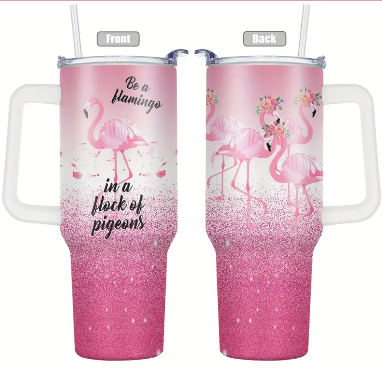 Flamingo 40 oz. Tumbler - Be a flamingo in a flock of pigeons.