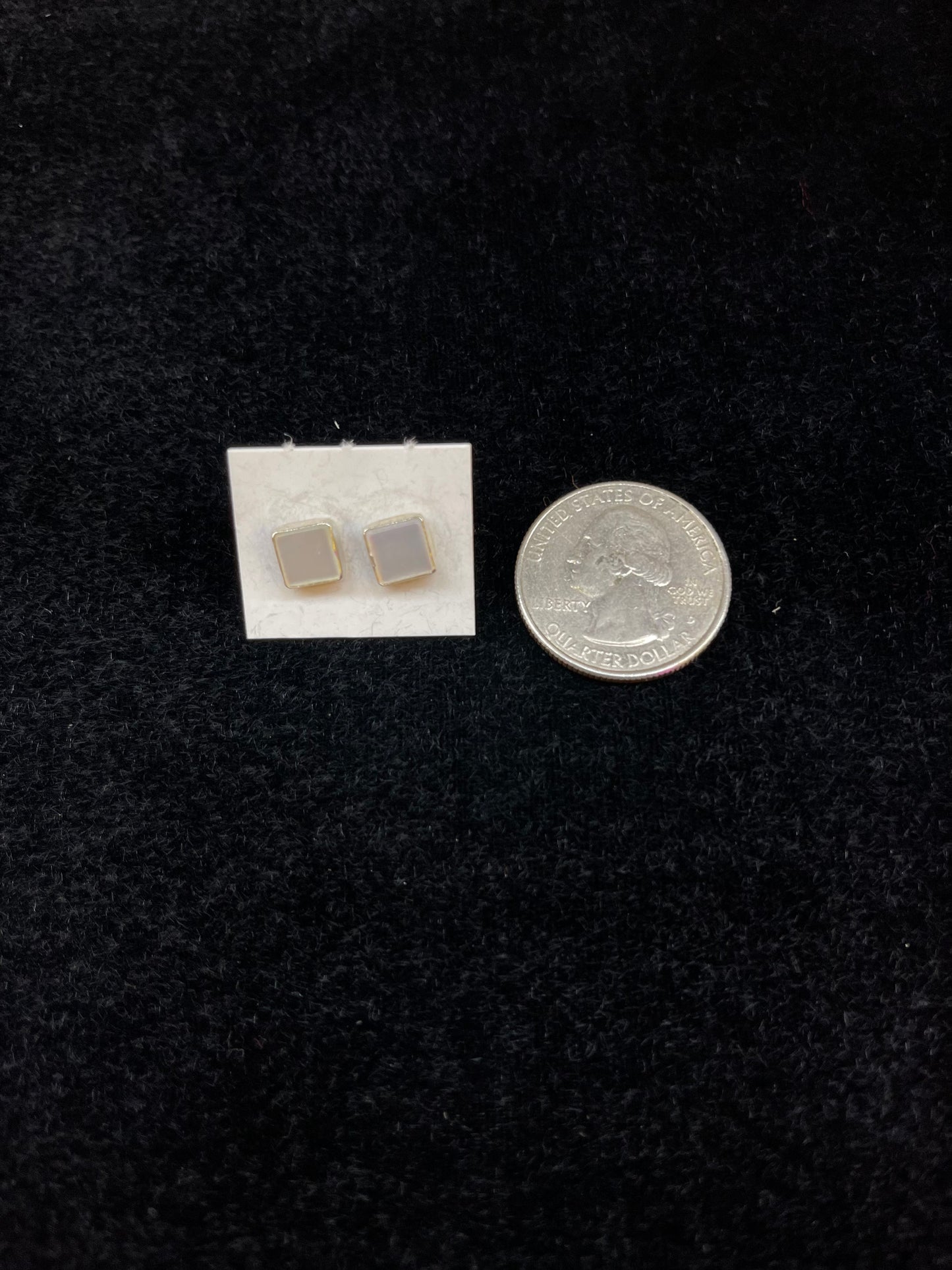 Mother Of Pearl 7 mm Square Post Earrings