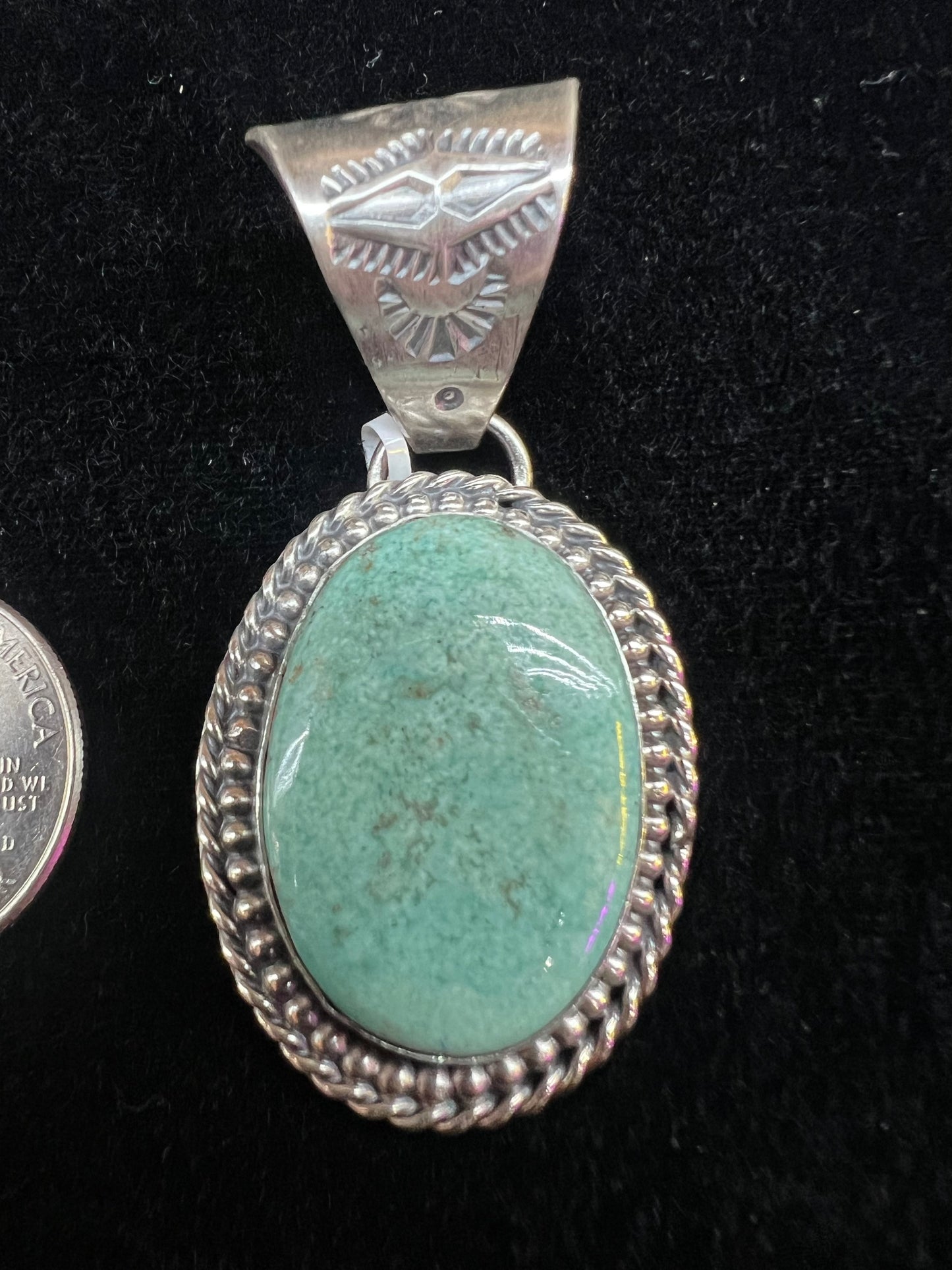 Emerald Valley Pendant by T. Nez, Sr. (13.5 mm bale)