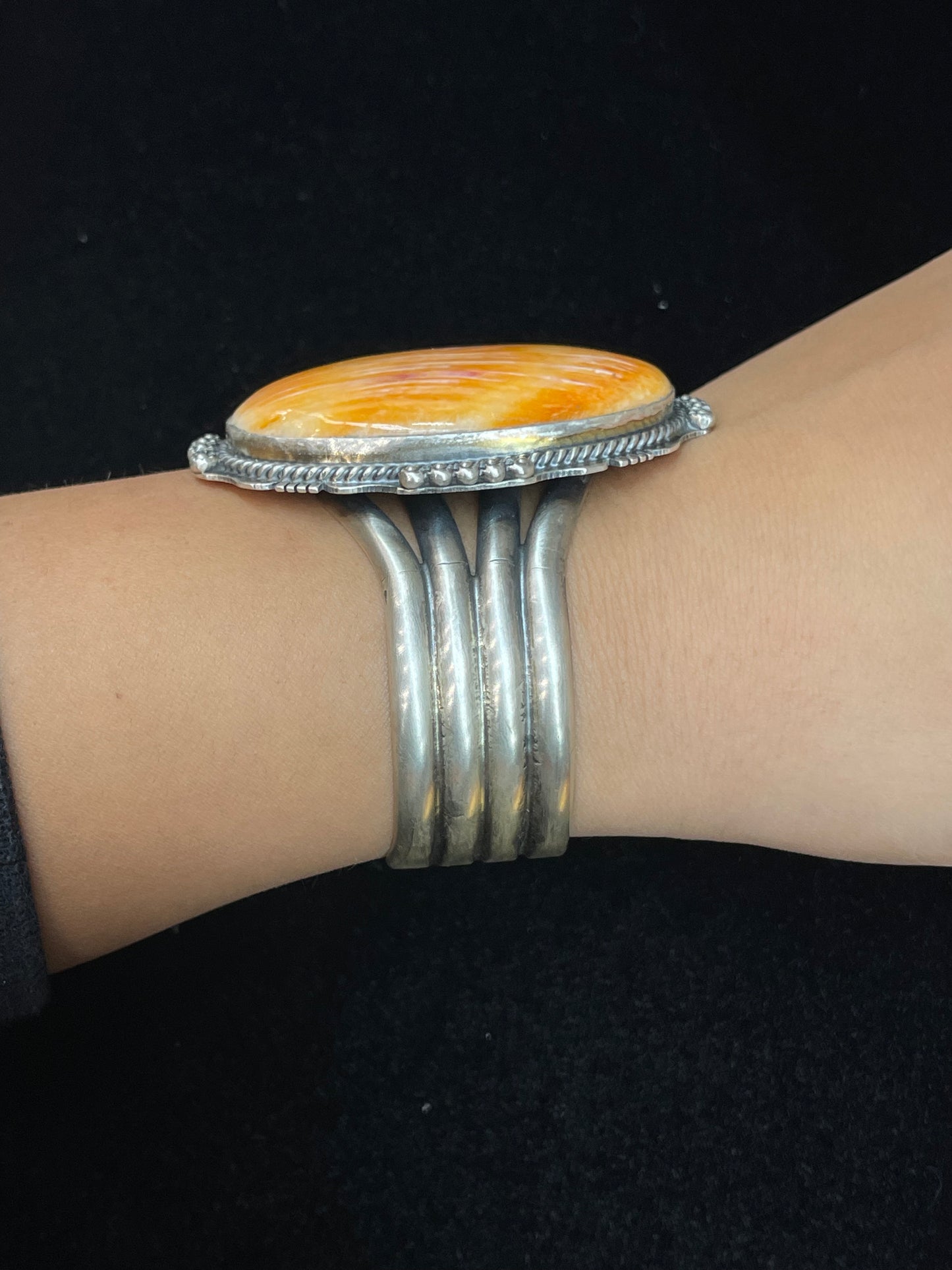 7” Big Spiny Oyster Cuff by J. Nelson, Navajo
