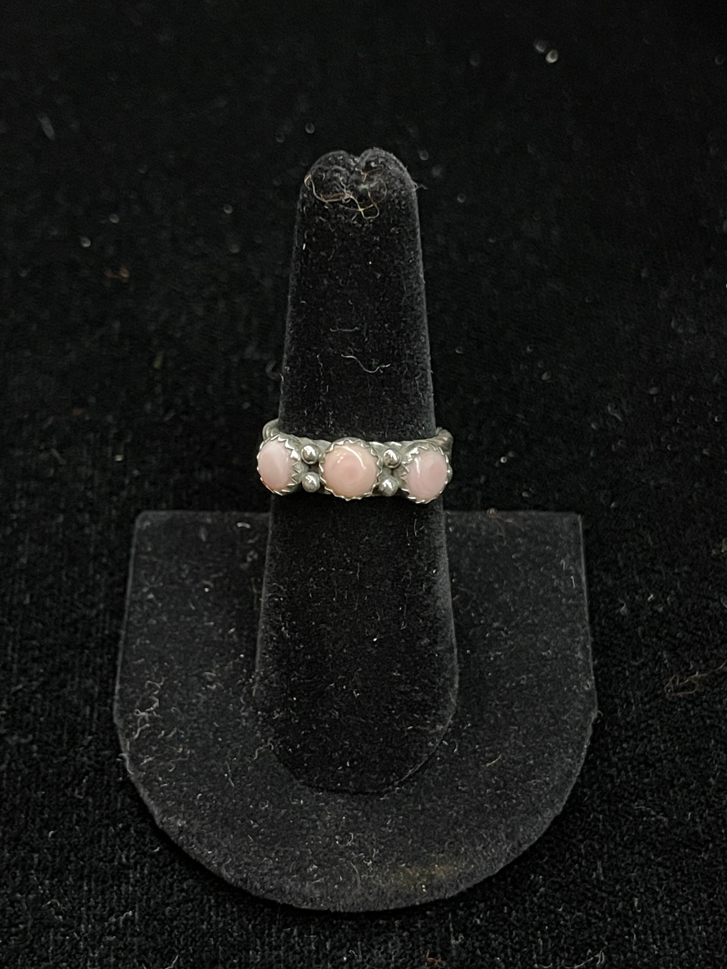 Pink Conch Shell Ring by King, Navajo