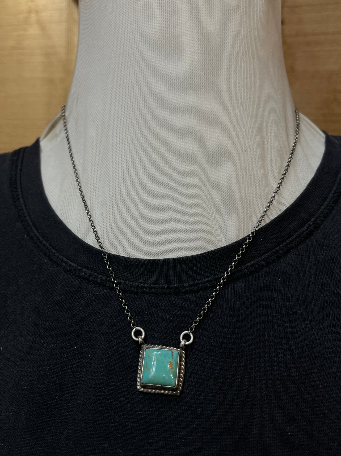 18" Kingman Turquoise Necklace by Sheryl Kee, Navajo