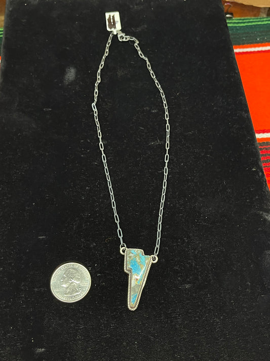 Spiny Turquoise Lighting bolt Necklace
